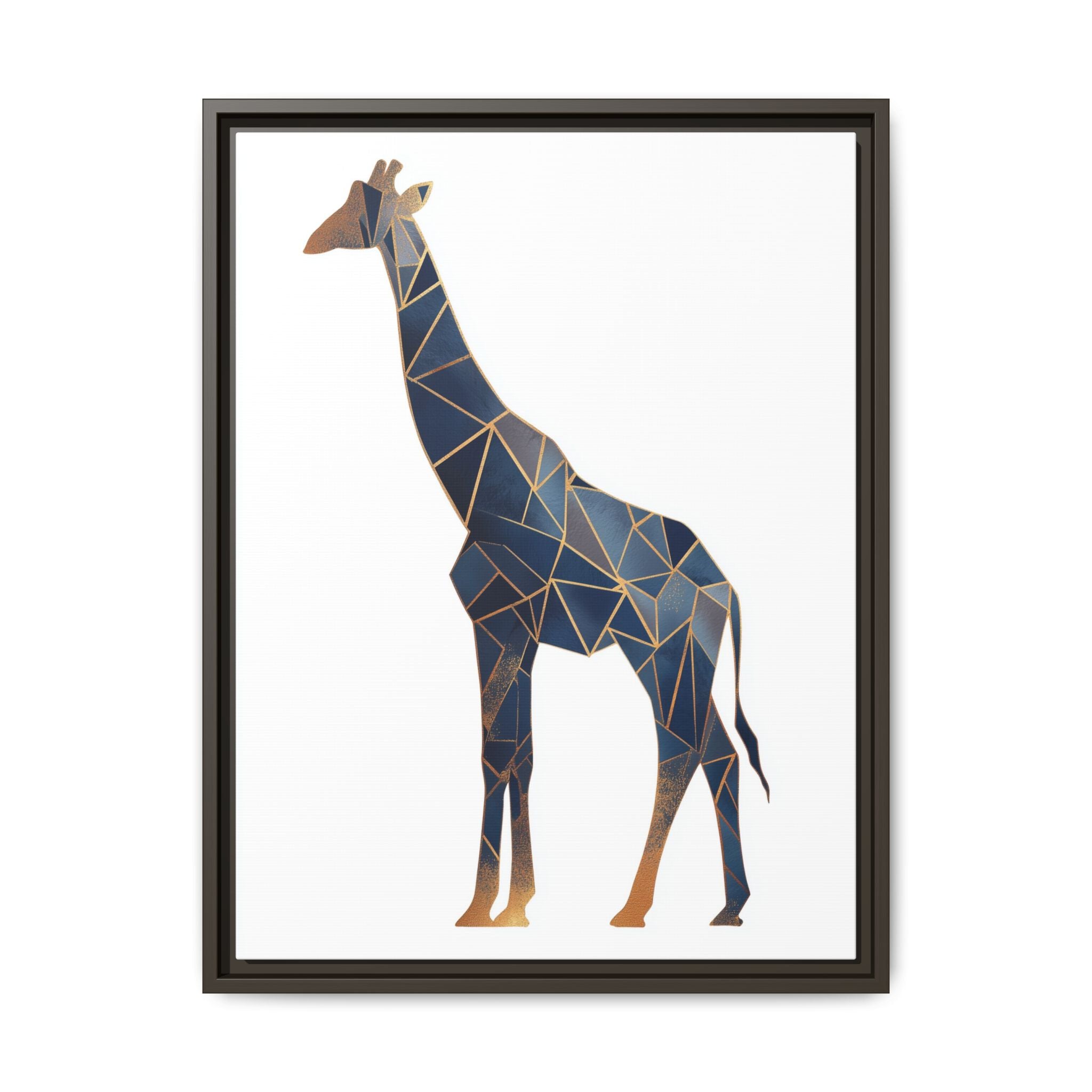 Geometric Giraffe Framed Print : Faceted Blue Mosaic, Modern Wildlife Art   |  Personalized & Custom Orders Available