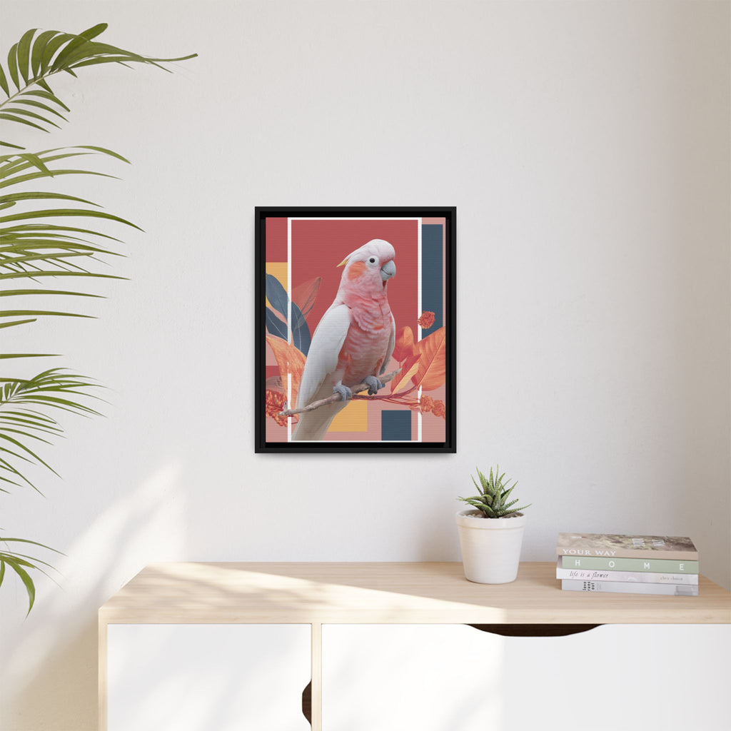 Framed Print: Cockatoo in Contemporary Geometric Style, Modern Avian Art Collection   |  Personalized & Custom Orders Available