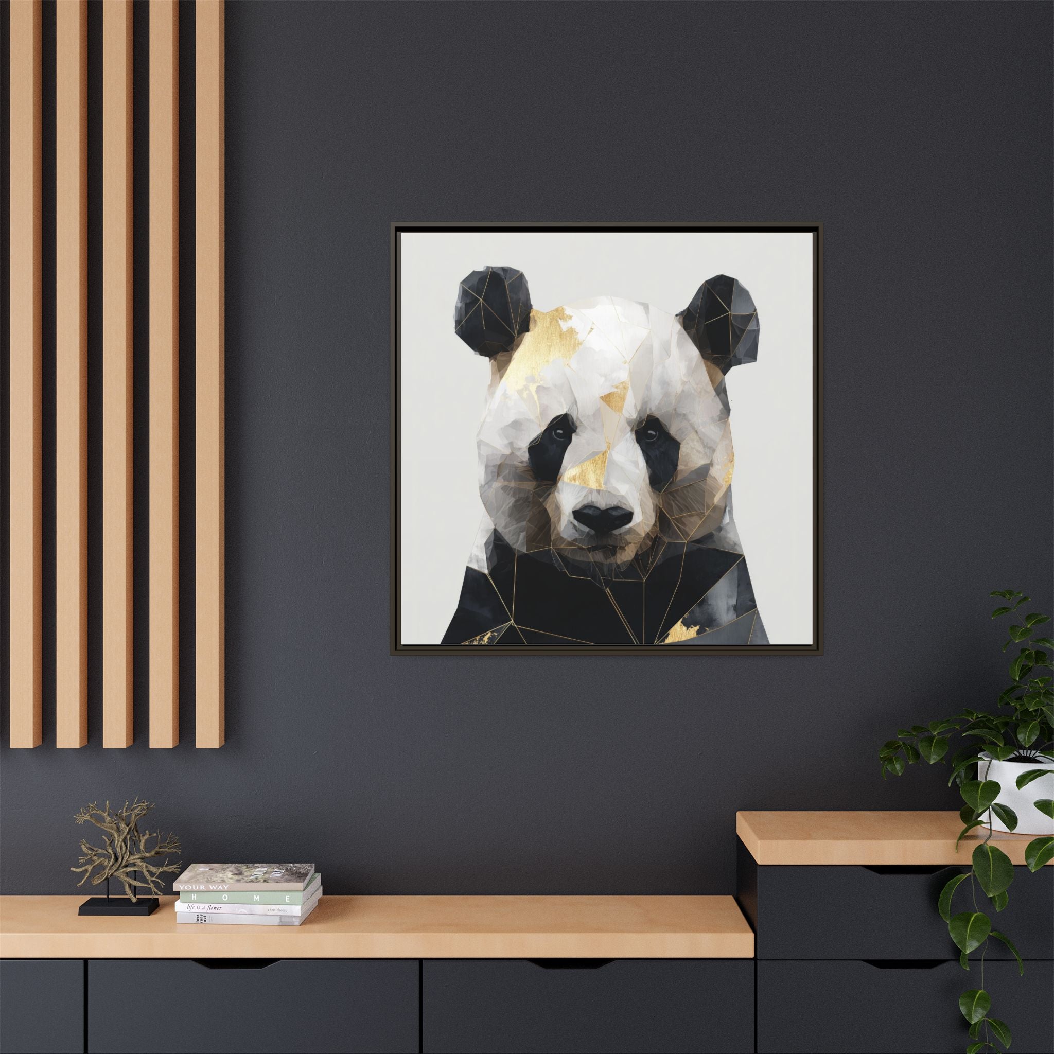 Fractal Panda: Geometric Digital Art, Low Poly Wildlife Portrait   |  Personalized & Custom Orders Available