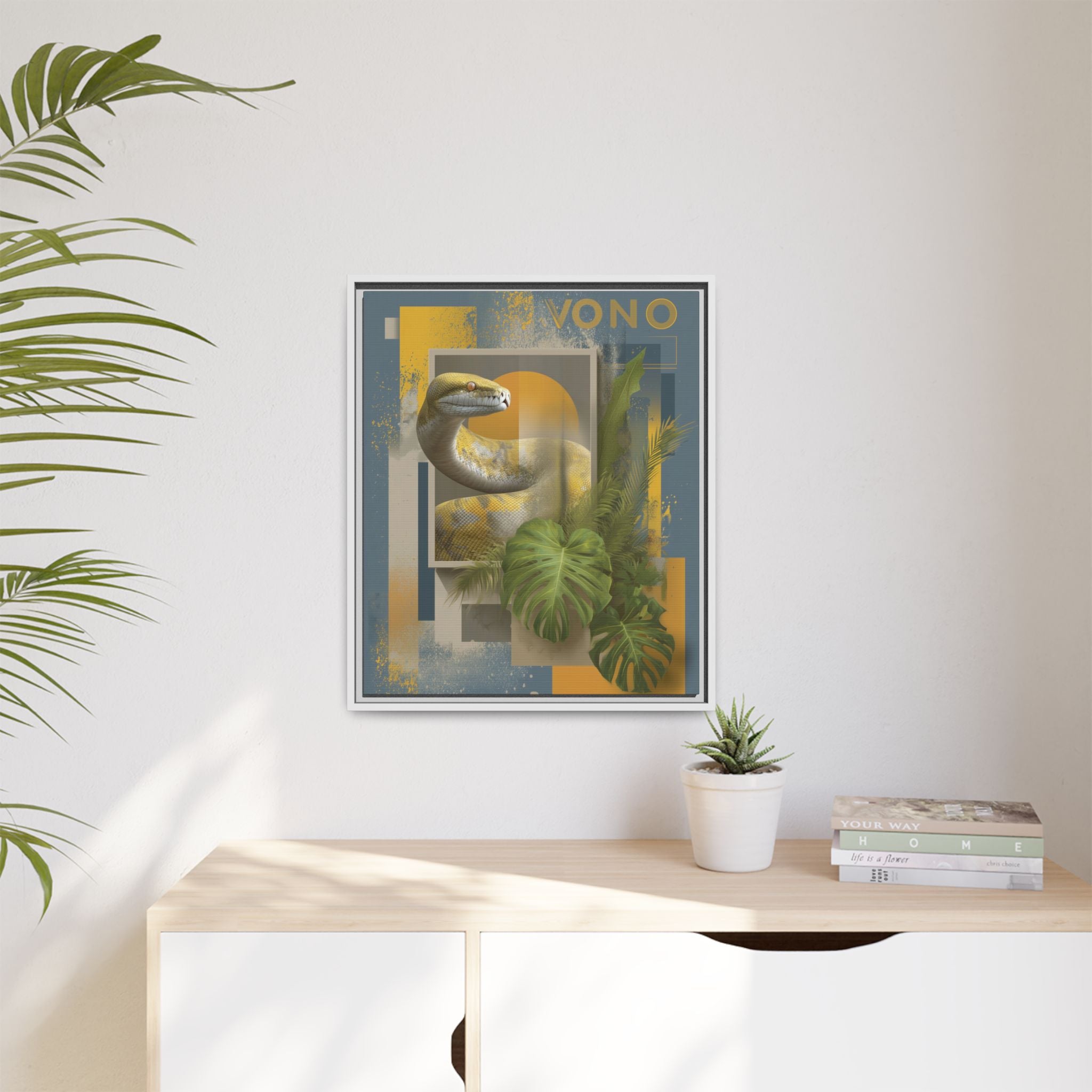 Serpent of Geometric Dimensions: Tropical Vono Design, Abstract Wildlife Art   |  Personalized & Custom Orders Available