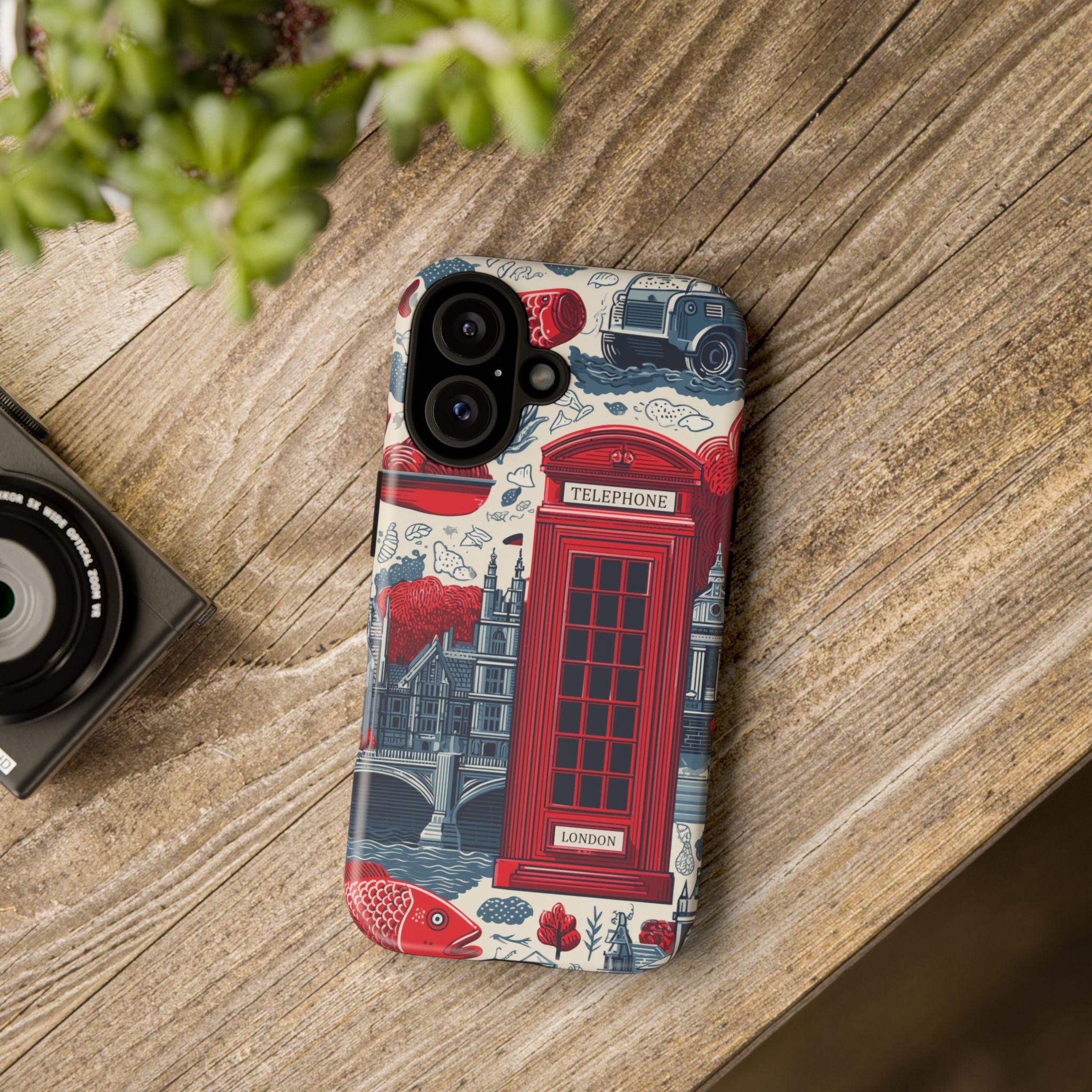 Stylish Phone Case Featuring Iconic London Design, Protective Cover, Gift for Travelers, Trendy Accessory, UK Inspired Tech Gear