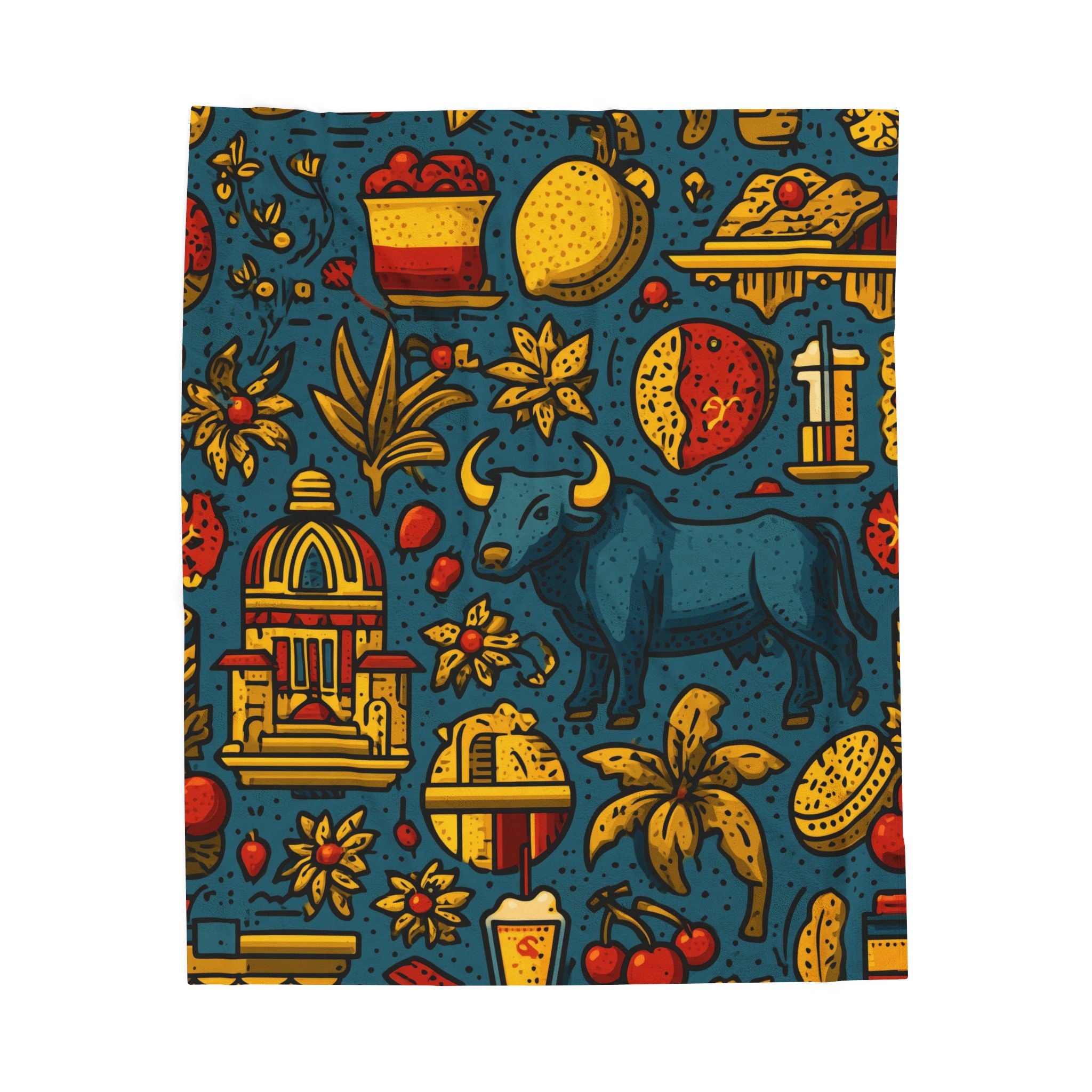 Spanish Design: Vibrant Graphic Duna Cover, Eclectic Cultural Pattern   |   Custom Orders Accepted