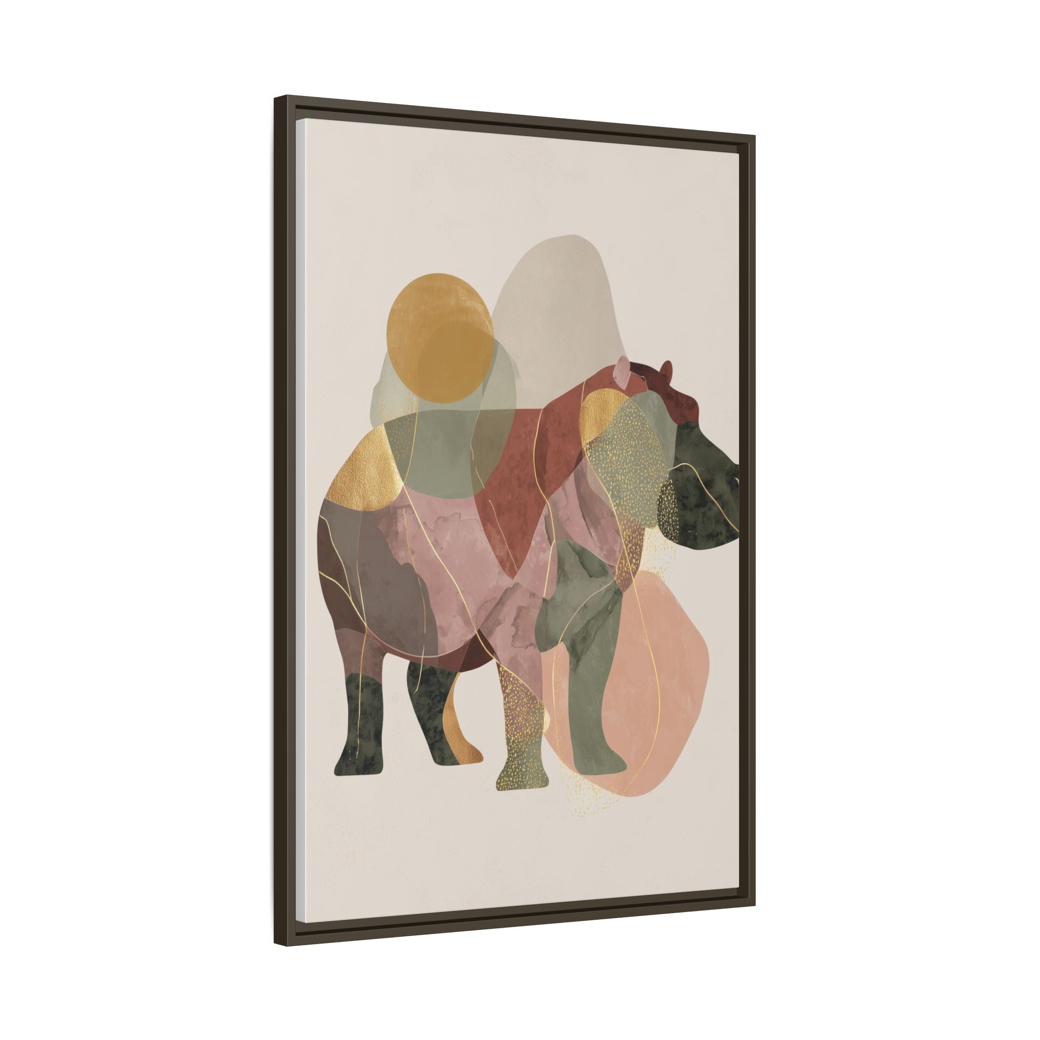 Geometric Hippo: Abstract Animal Art, Modern Watercolor Shapes   |  Personalized & Custom Orders Available