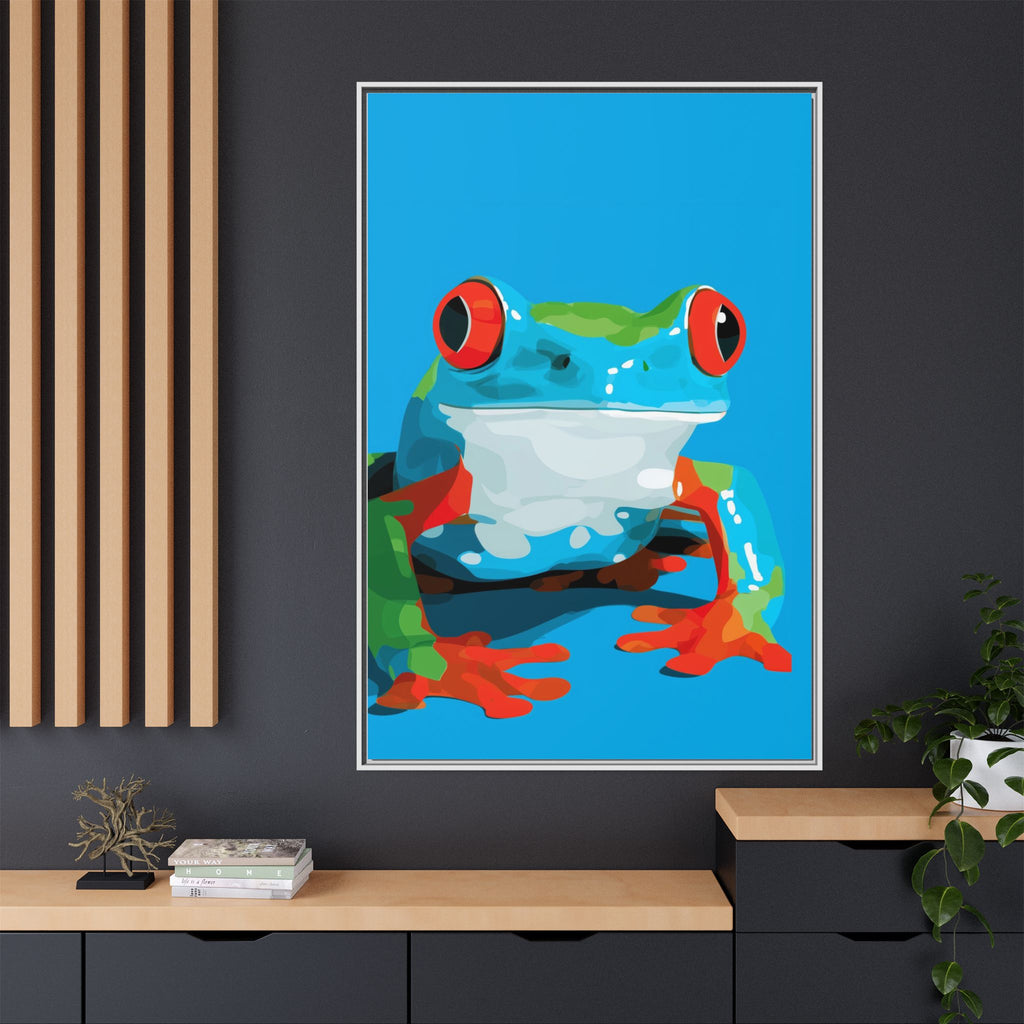 Amphibian Geometry: Red-Eyed Tree Frog Portrait, Pop Art Digital Illustration   |    Custom Orders Available