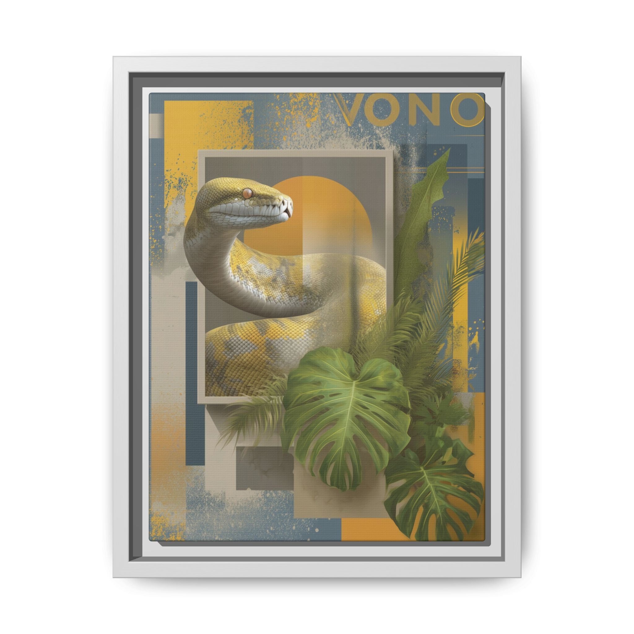 Serpent of Geometric Dimensions: Tropical Vono Design, Abstract Wildlife Art   |  Personalized & Custom Orders Available