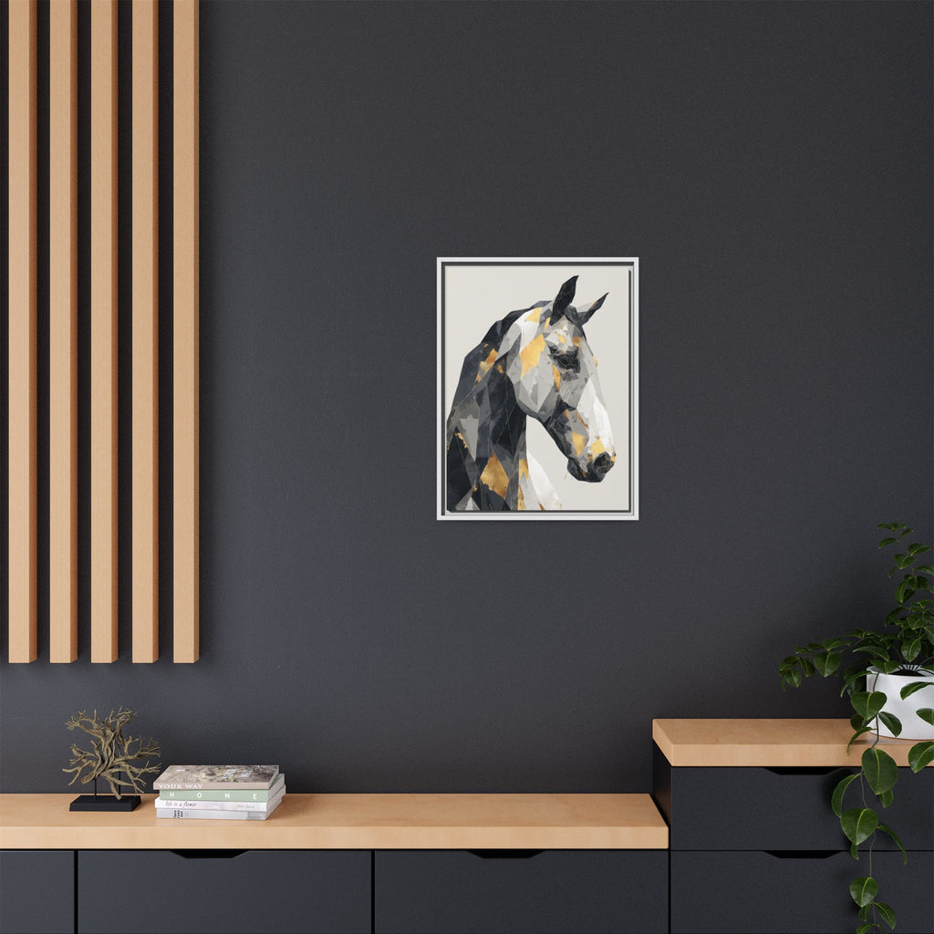 Equine Geometrica: Contemporary Cubist Horse, Metallic Abstract Portrait   |  Personalized & Custom Orders Available