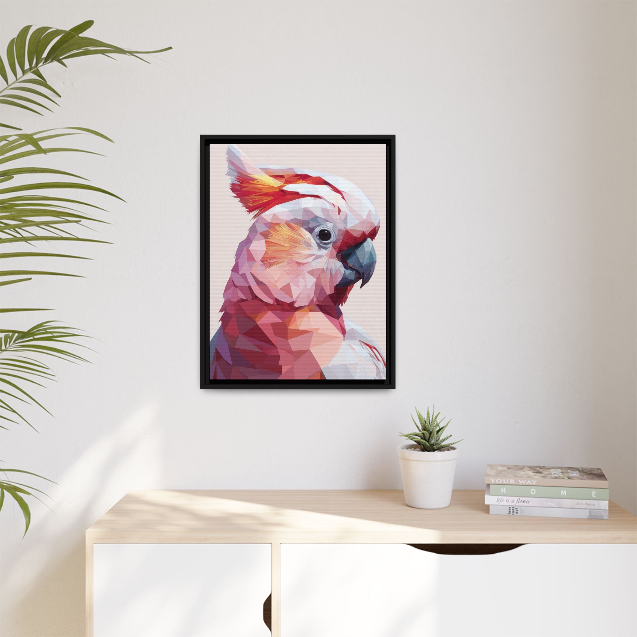 Geometric Cockatoo Portrait: Low-Poly Bird Art, Vibrant Abstract Illustration   |    Custom Orders Available