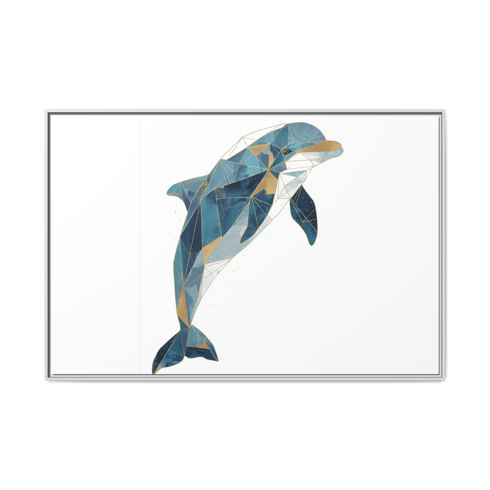Oceanic Geometry: Dolphin in Blue Polygons, Modern Marine Art   |  Personalized & Custom Orders Available