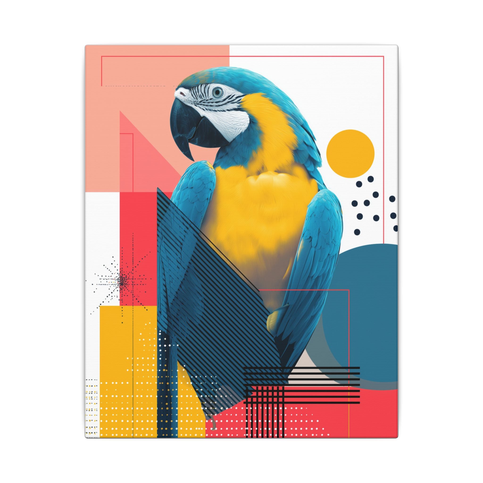 Macaw Geometry: Vibrant Avian Portrait, Modern Graphic Design Print   |    Custom Orders Available