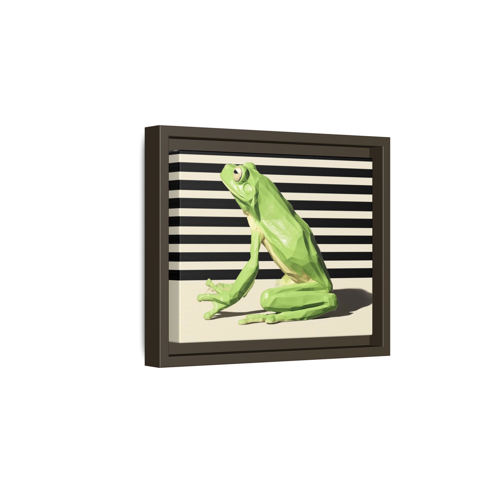 Geometric Frog Framed Print : Low-Poly Amphibian Design, Contemporary Minimalist Art   |  Personalized & Custom Orders Available