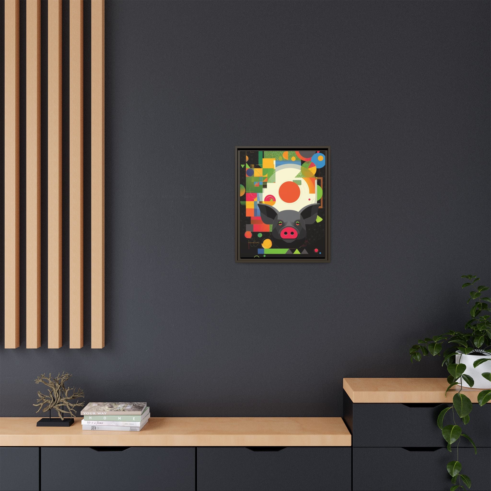Prismatic Pig: Geometric Abstract Design, Digital Graphic Art Illustration   |    Custom Orders Available