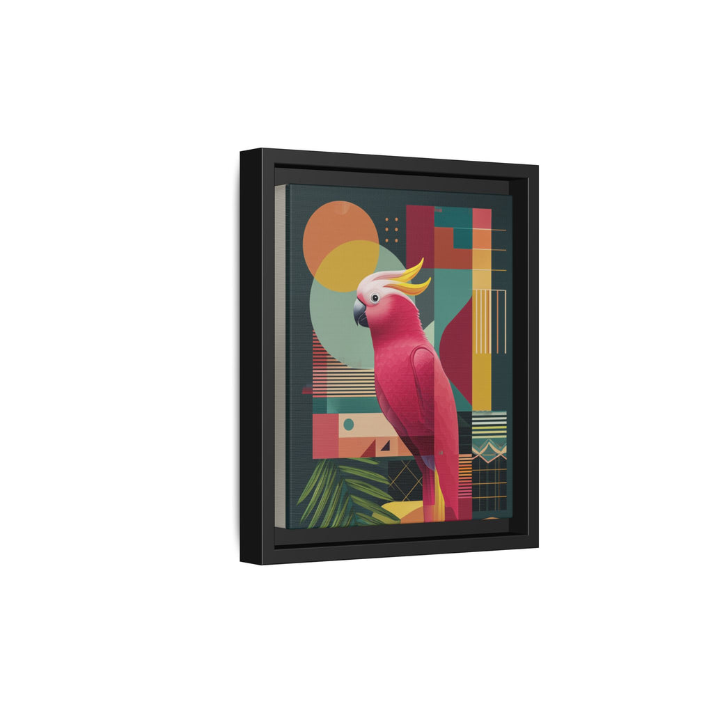 Cockatoo in Geometric Bloom: Mid-Century Modern Art, Tropical Abstract Design   |    Custom Orders Available
