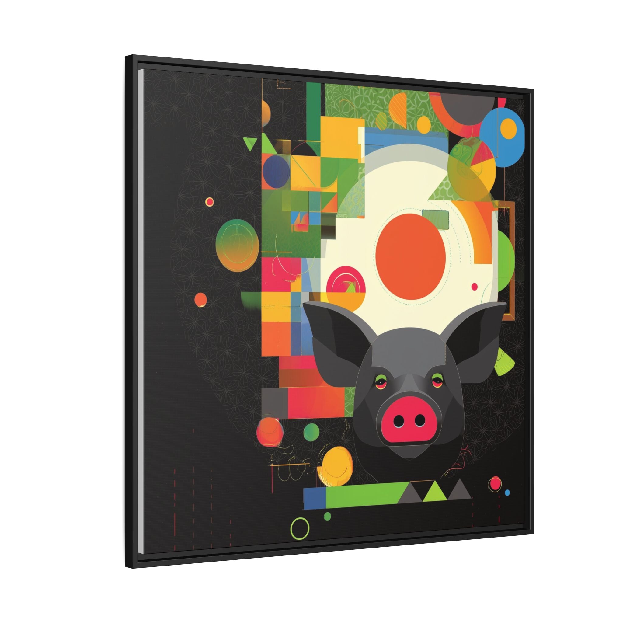 Prismatic Pig: Geometric Abstract Design, Digital Graphic Art Illustration   |    Custom Orders Available