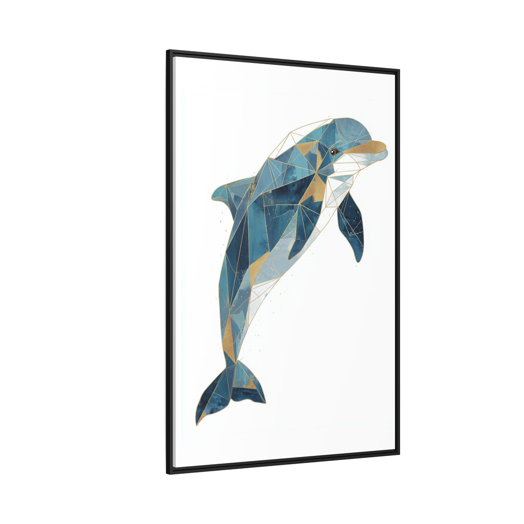 Oceanic Geometry: Dolphin in Blue Polygons, Modern Marine Art   |  Personalized & Custom Orders Available