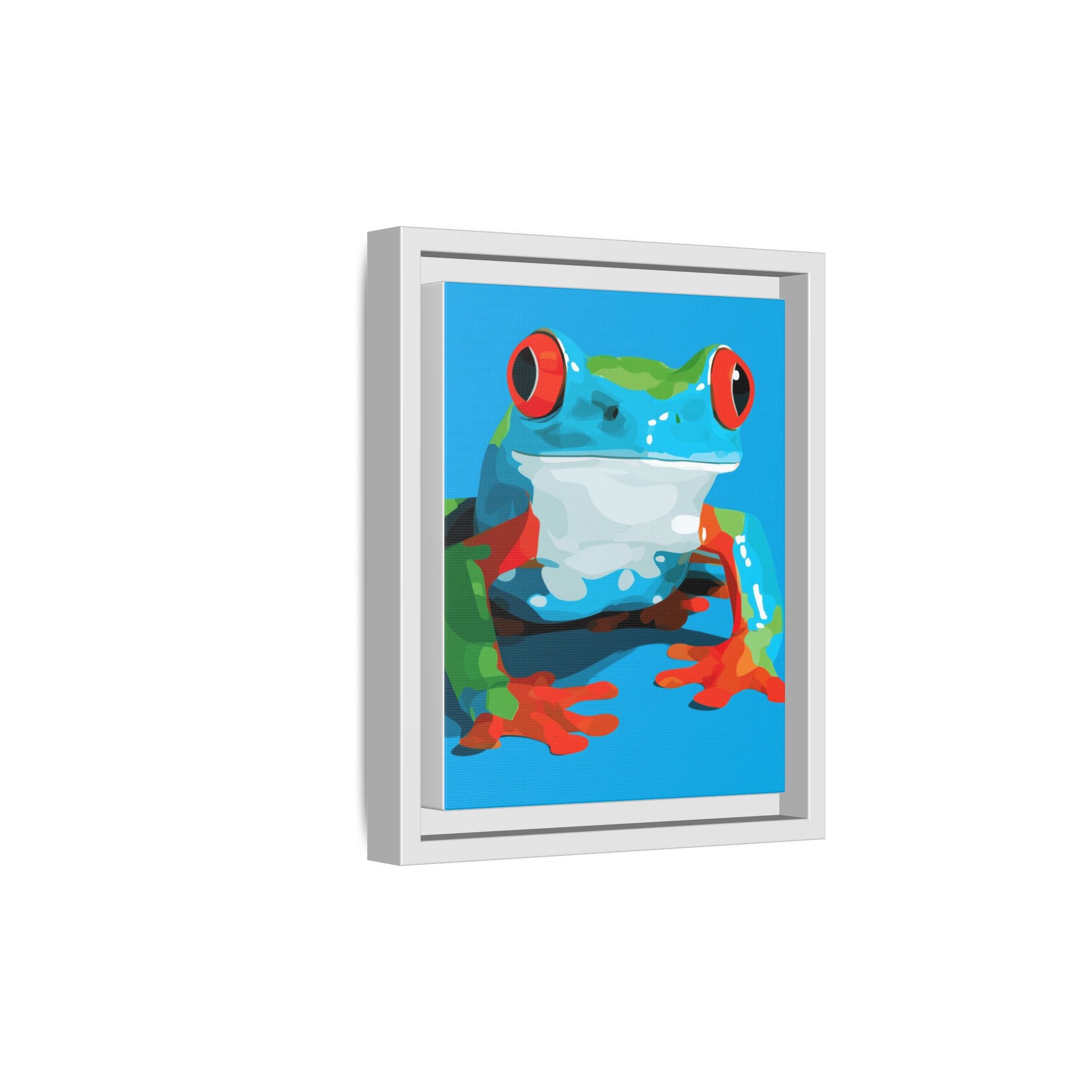 Red-Eyed Green Tree Frog Framed Print : Graphic Design, Pop Art Amphibian Portrait   |  Personalized & Custom Orders Available