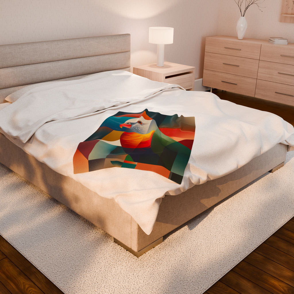 Cubist Parrot Quilt Cover, Doona Cover, Duvet : Geometric Avian Composition, Modernist Digital Art   |    Custom Orders Available