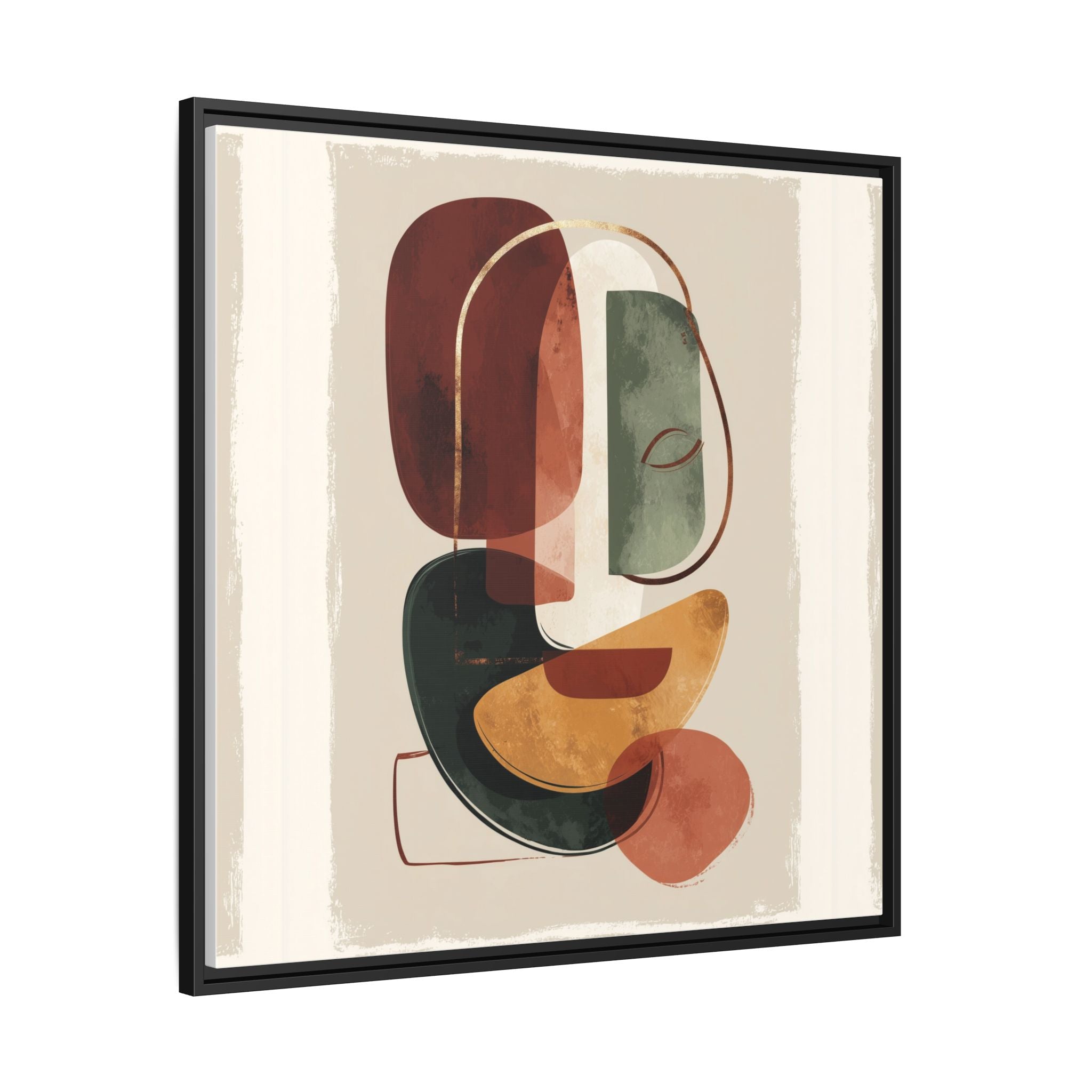 Layered Geometries: Mid-Century Modern Composition, Organic Abstract Design, Translucent Intersecting Shapes   |   Custom Orders Accepted