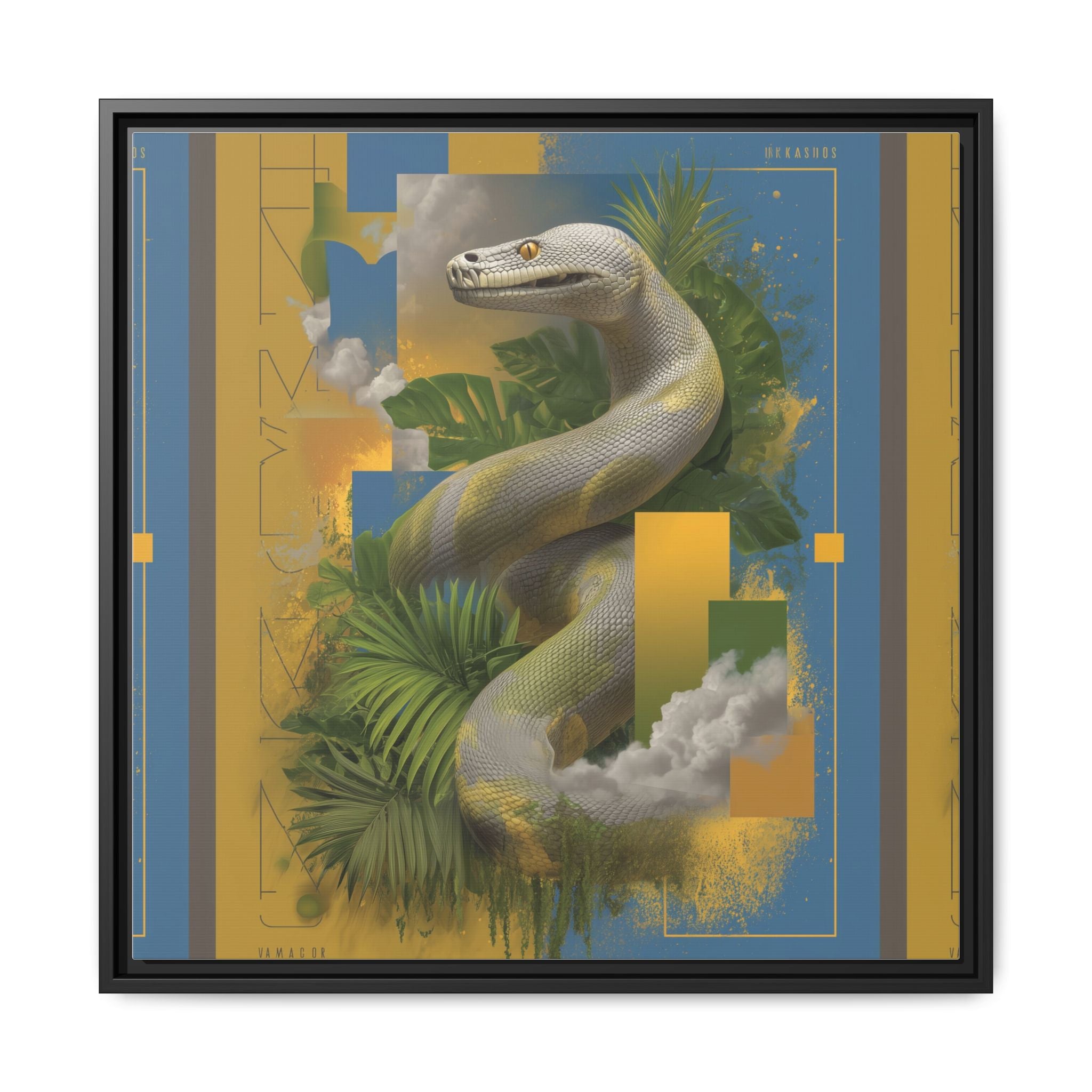 Serpent of Surreal Geometries: Tropical Hyperrealism, Digital Snake Illustration   |    Custom Orders Available