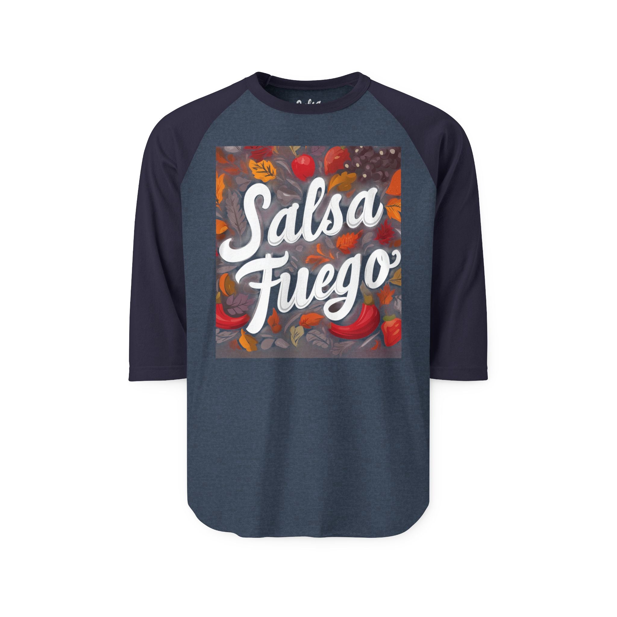 Salsa Fuego Raglan Shirt — Spicy Salsa Dancing Basebell Style Tshirt Tee