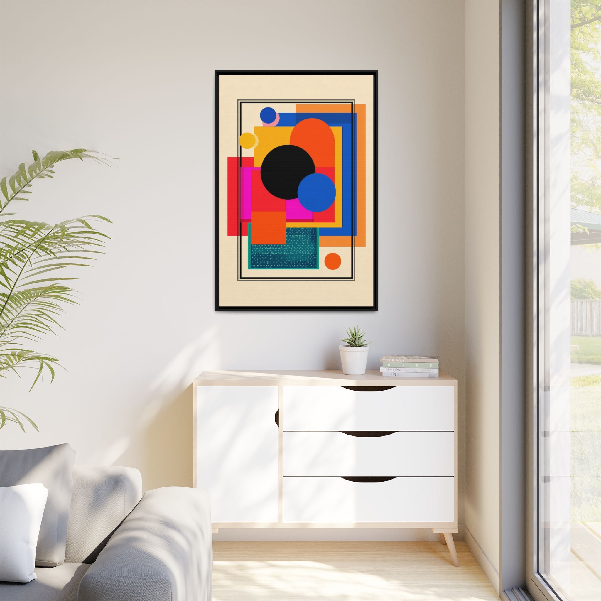Geometric Harmony: Abstract Color Blocks, Mid-Century Modern Design, Minimalist Art Composition   |   Custom Orders Accepted