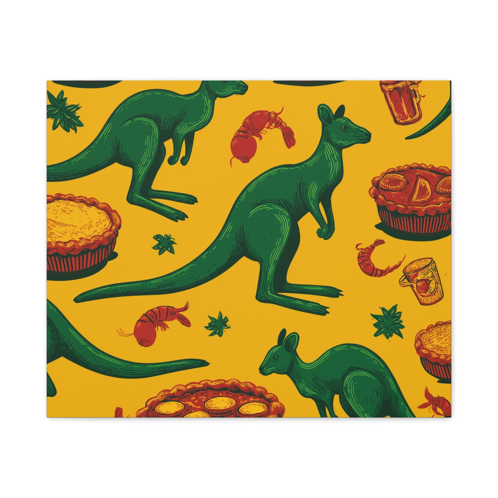 Kangaroo Canvas Wall Art, Vibrant Animal Decor, Unique Gift for Nature Lovers, Fun Kitchen Wall Hanging, Australian Themed Art