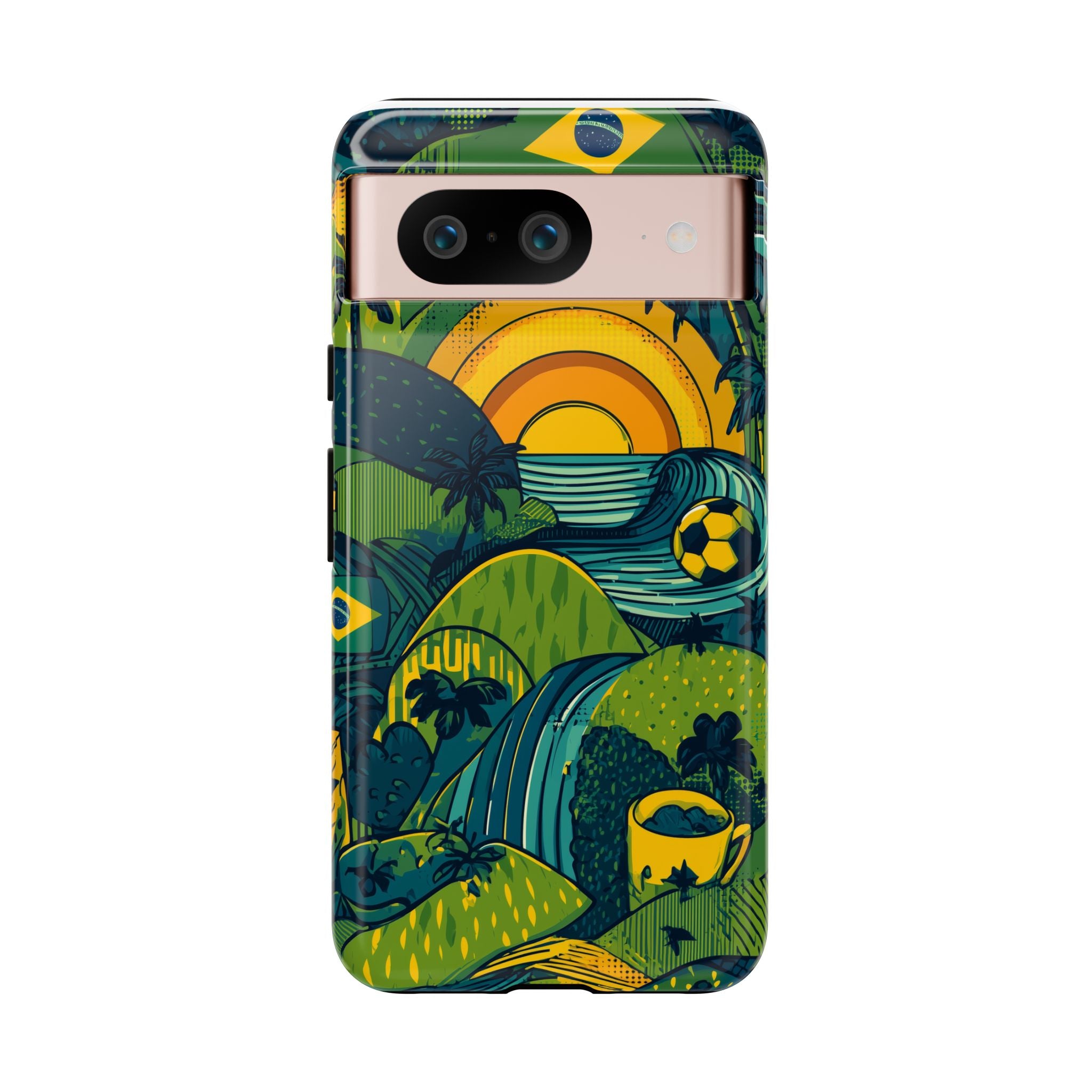 Brazil Tough Cases: Sporty Tropical Phone Case, Fun Beach Vibe Phone Accessory, Summer Travel Gift, Colorful Phone Cover, Casual Style Tech