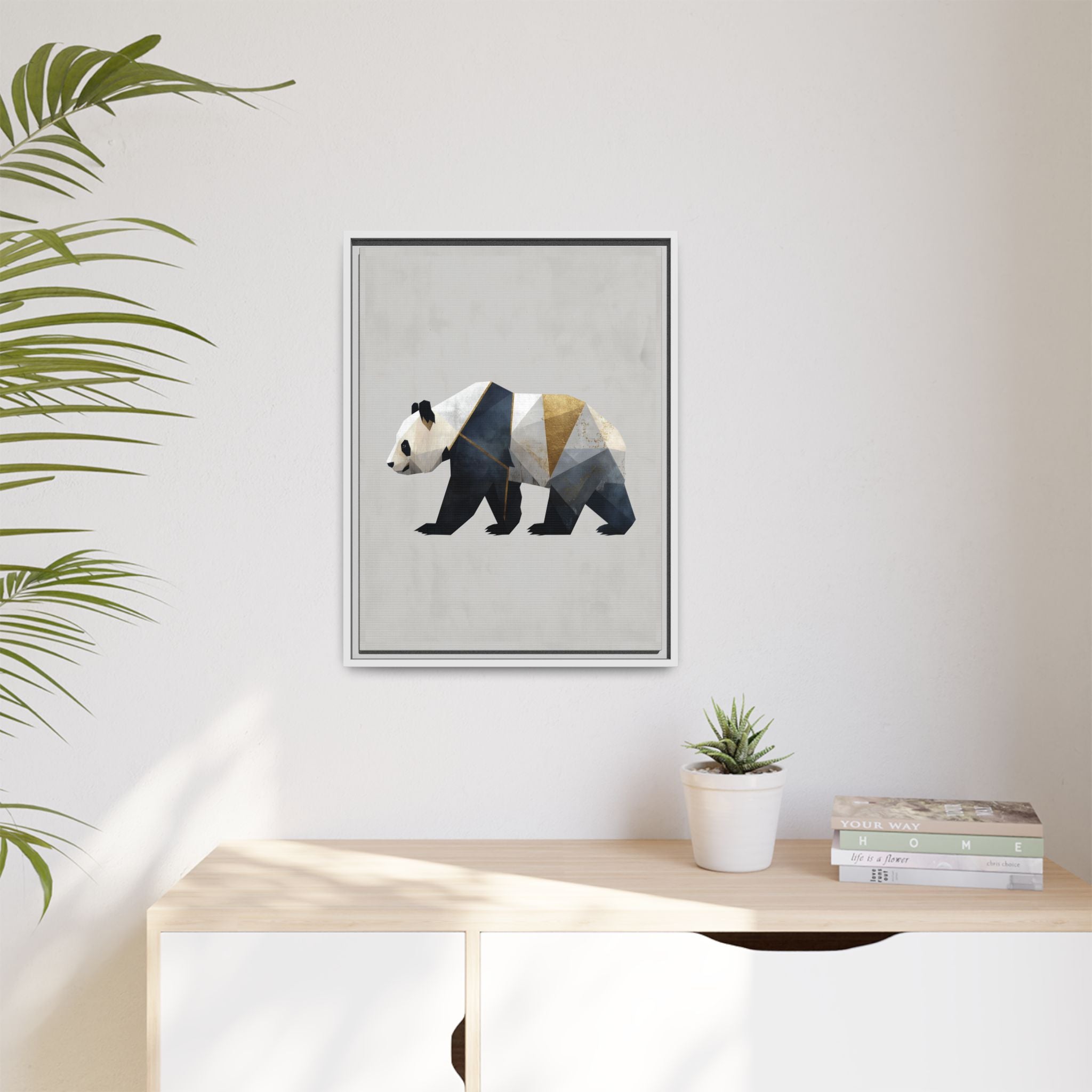 Geometric Panda: Cubist Animal Portrait, Modern Minimalist Art Style   |  Personalized & Custom Orders Available