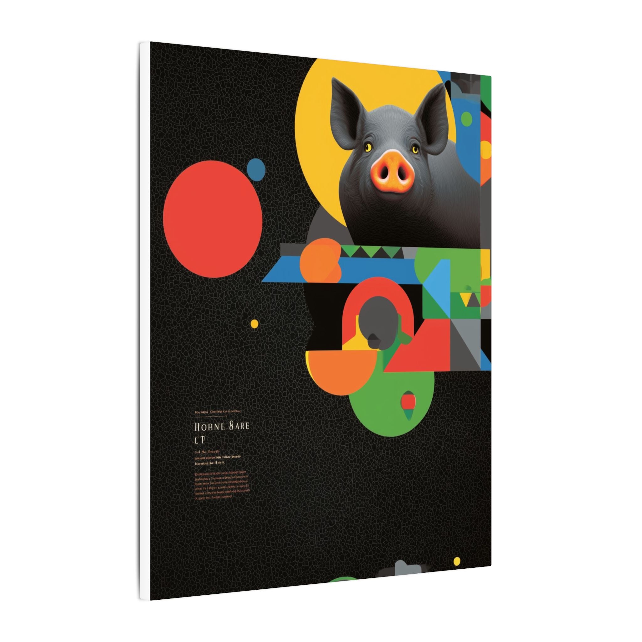 Geometric Pig Odyssey: Abstract Graphic Design Poster, Avant-Garde Animal Art   |    Custom Orders Available