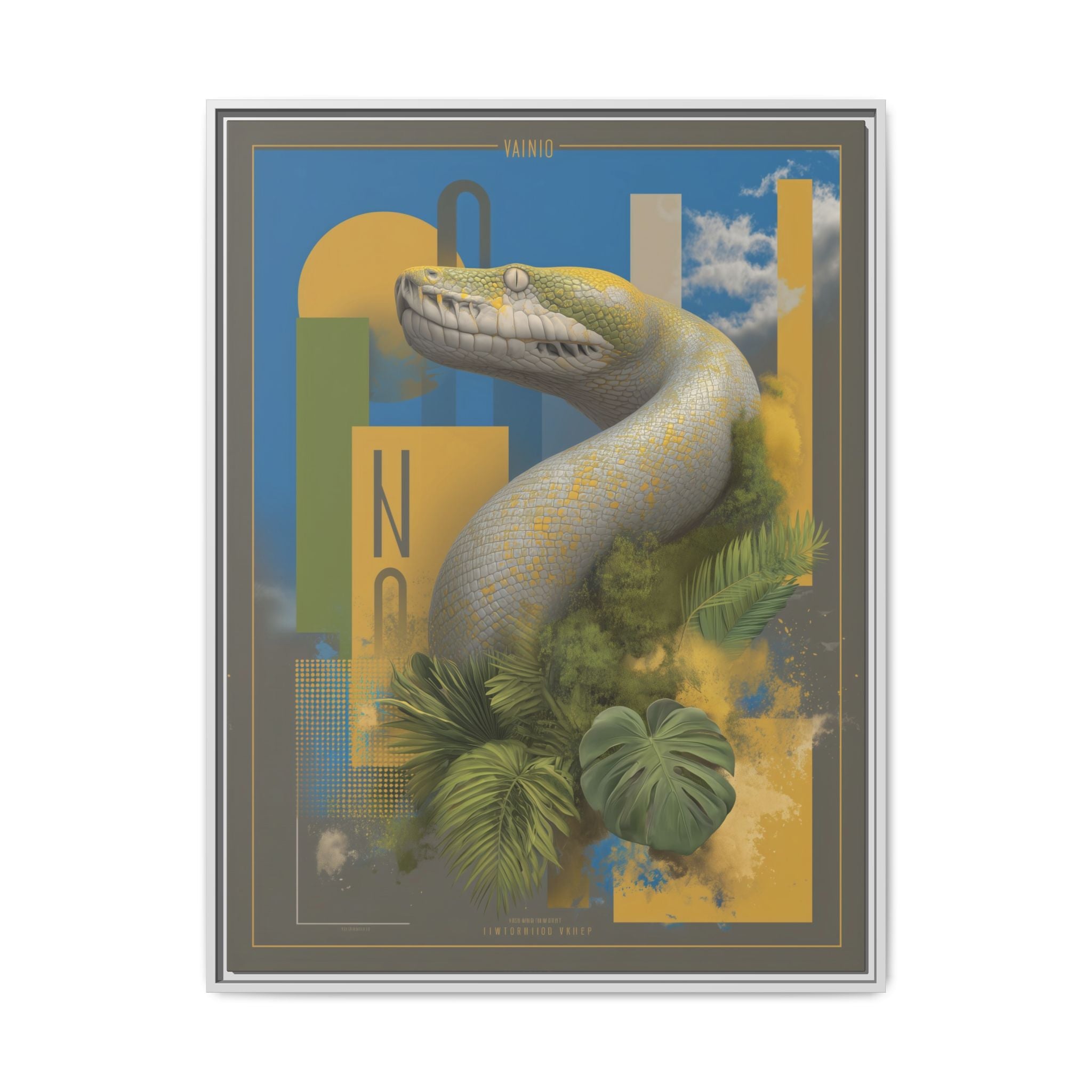 Serpent's Geometry: Tropical Anaconda Graphic Design, Modern Wildlife Illustration   |  Personalized & Custom Orders Available