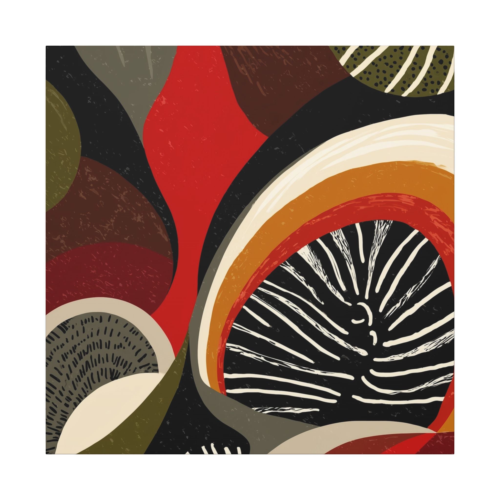 Harmonic Convergence: Organic Geometry, Mid-Century Modern Abstract, Earthy Palette Composition   |   Custom Orders Accepted