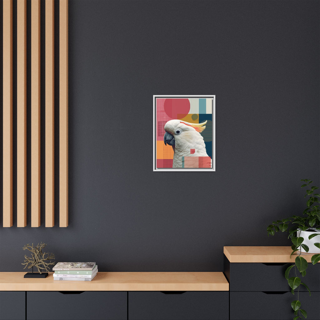 Cockatoo in Geometry: Mid-Century Modern Wildlife Art, Photorealistic Nature Print   |    Custom Orders Available