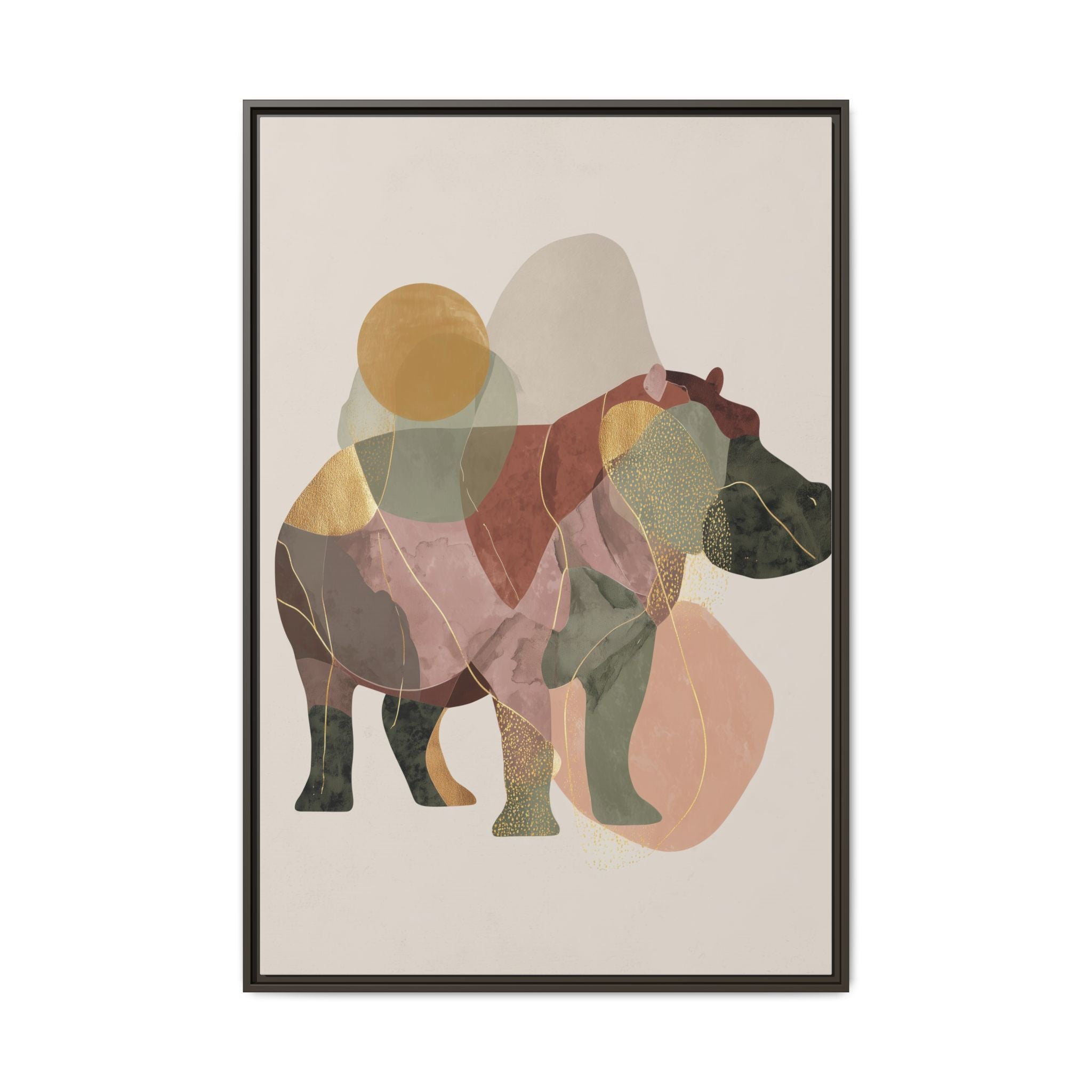 Fragmented Hippopotamus: Geometric Abstract Art, Minimalist Animal Portrait   |  Personalized & Custom Orders Available