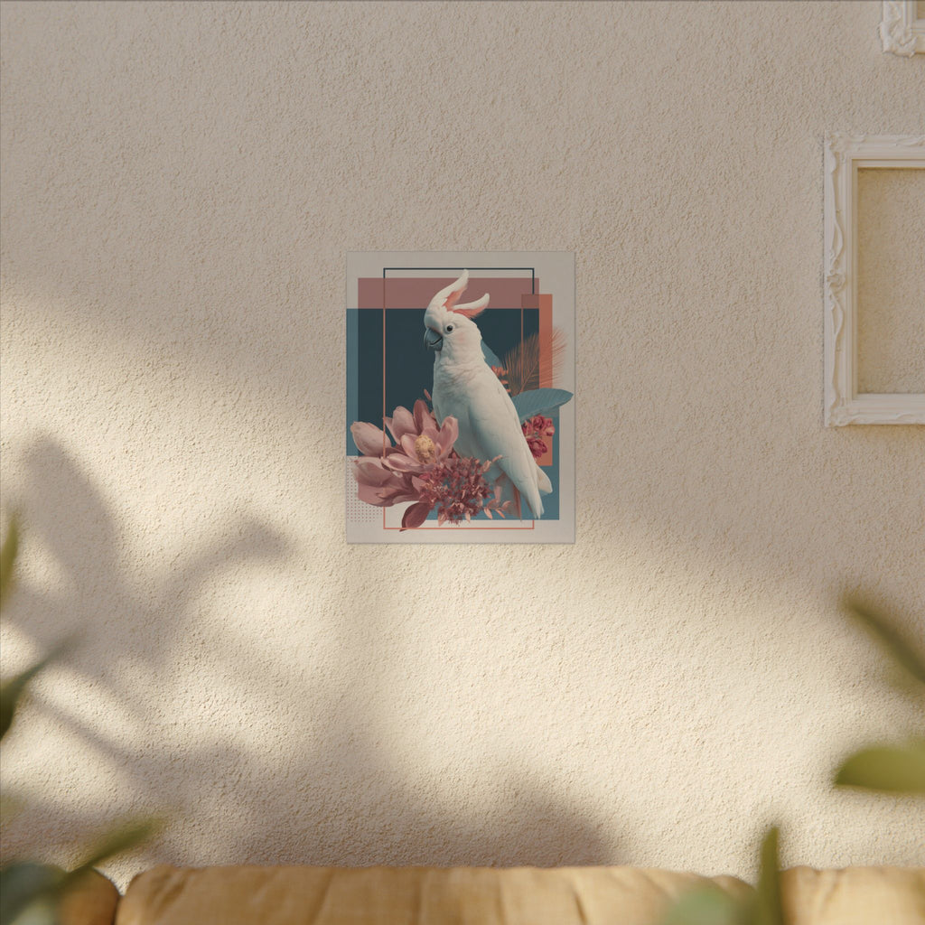 Cockatoo's Geometric Symphony: Digital Wildlife Art, Contemporary Botanical Design   |    Custom Orders Available