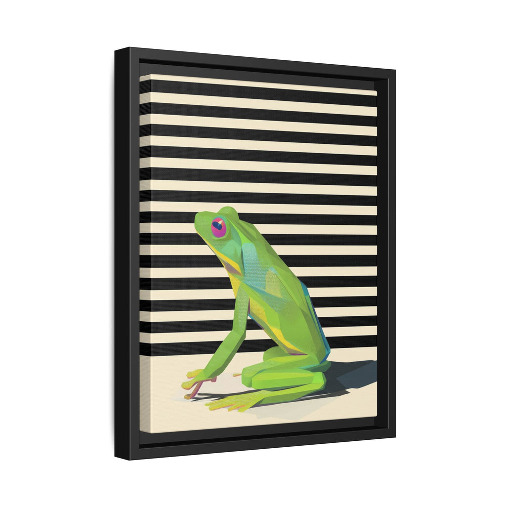 Stylized Frog Portrait Framed Print , Minimalist Pop Art Design   |  Personalized & Custom Orders Available