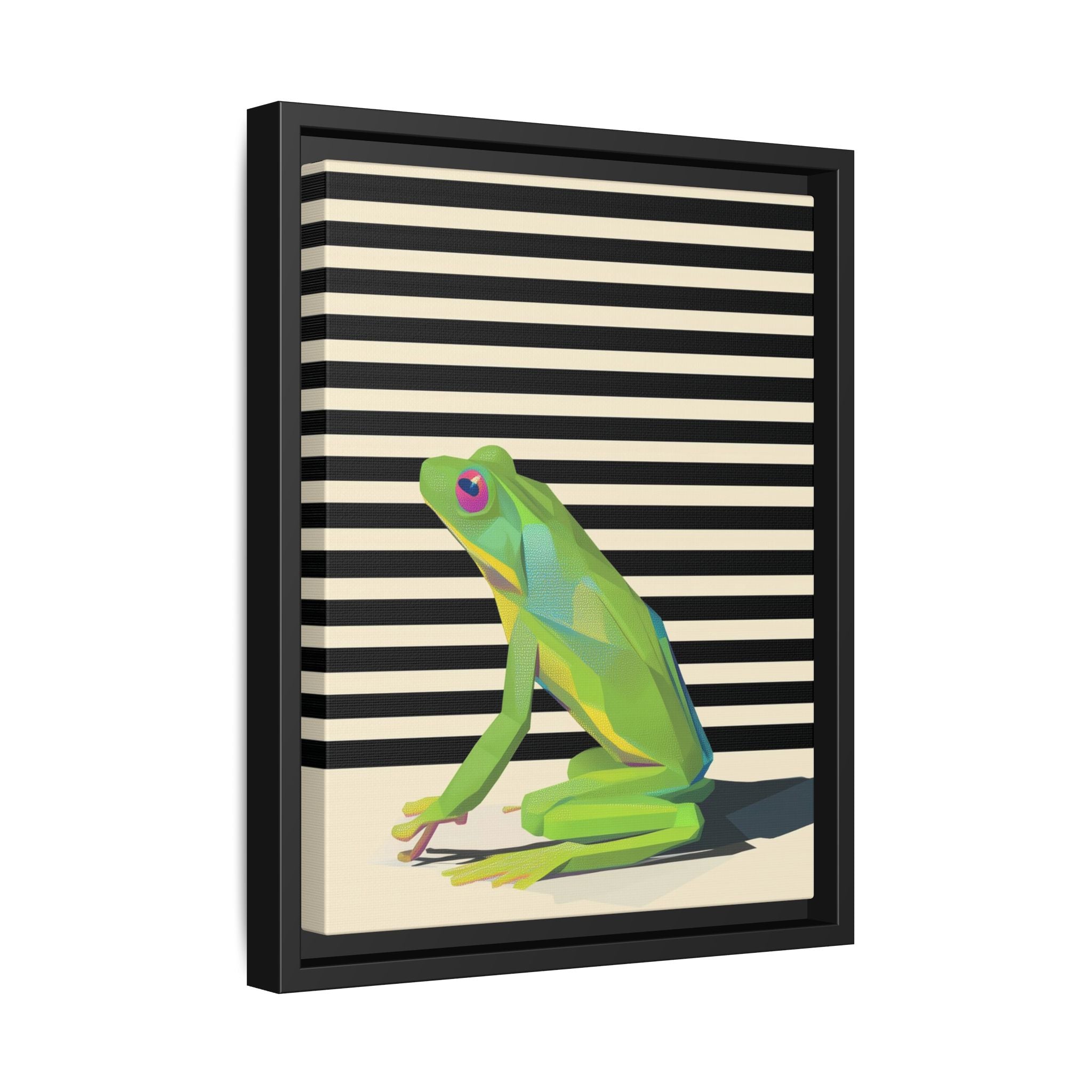 Stylized Frog Portrait Framed Print , Minimalist Pop Art Design   |  Personalized & Custom Orders Available