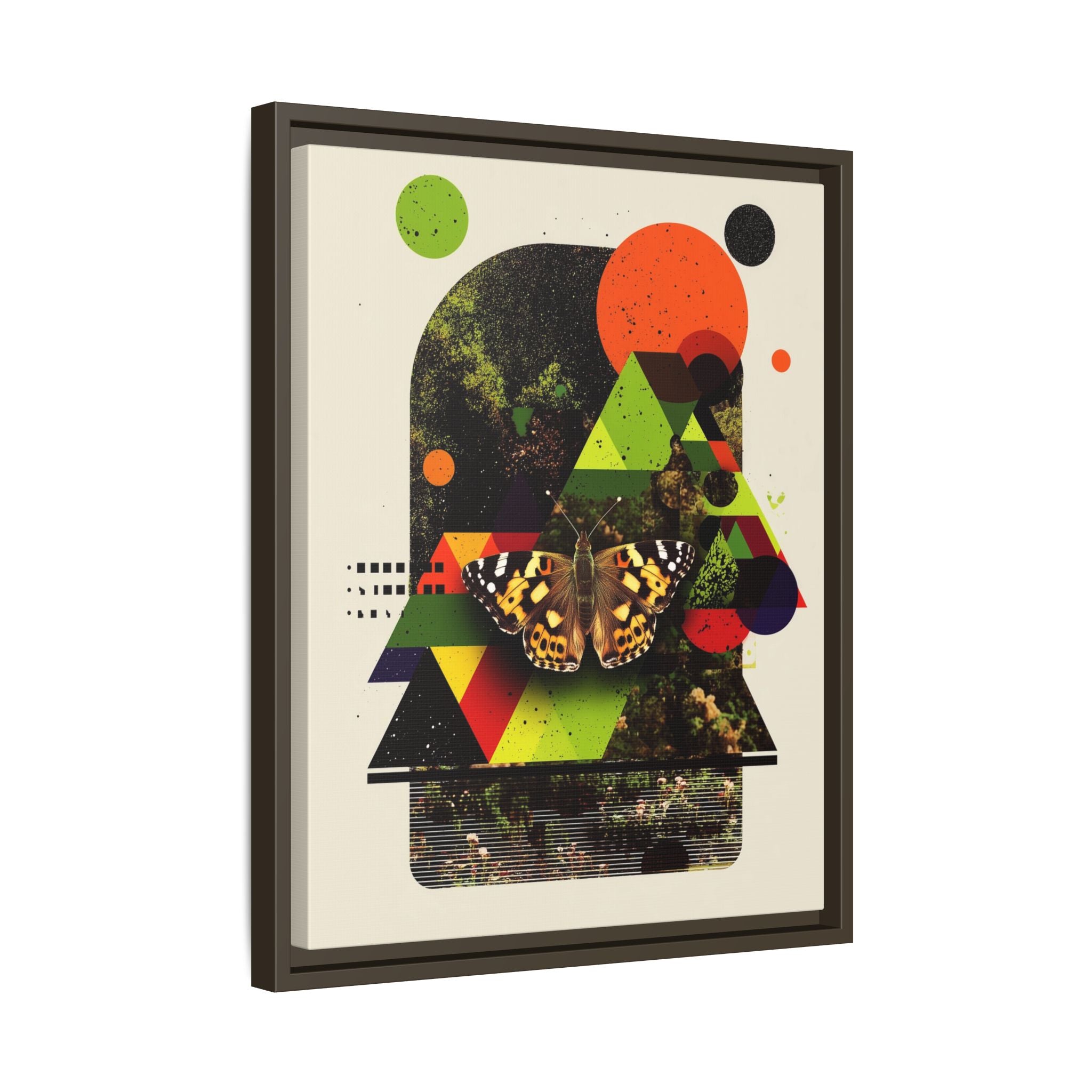 Metamorphic Geometries Framed Print: Digital Nature Collage, Butterfly Abstract Design   |   Custom Orders Available