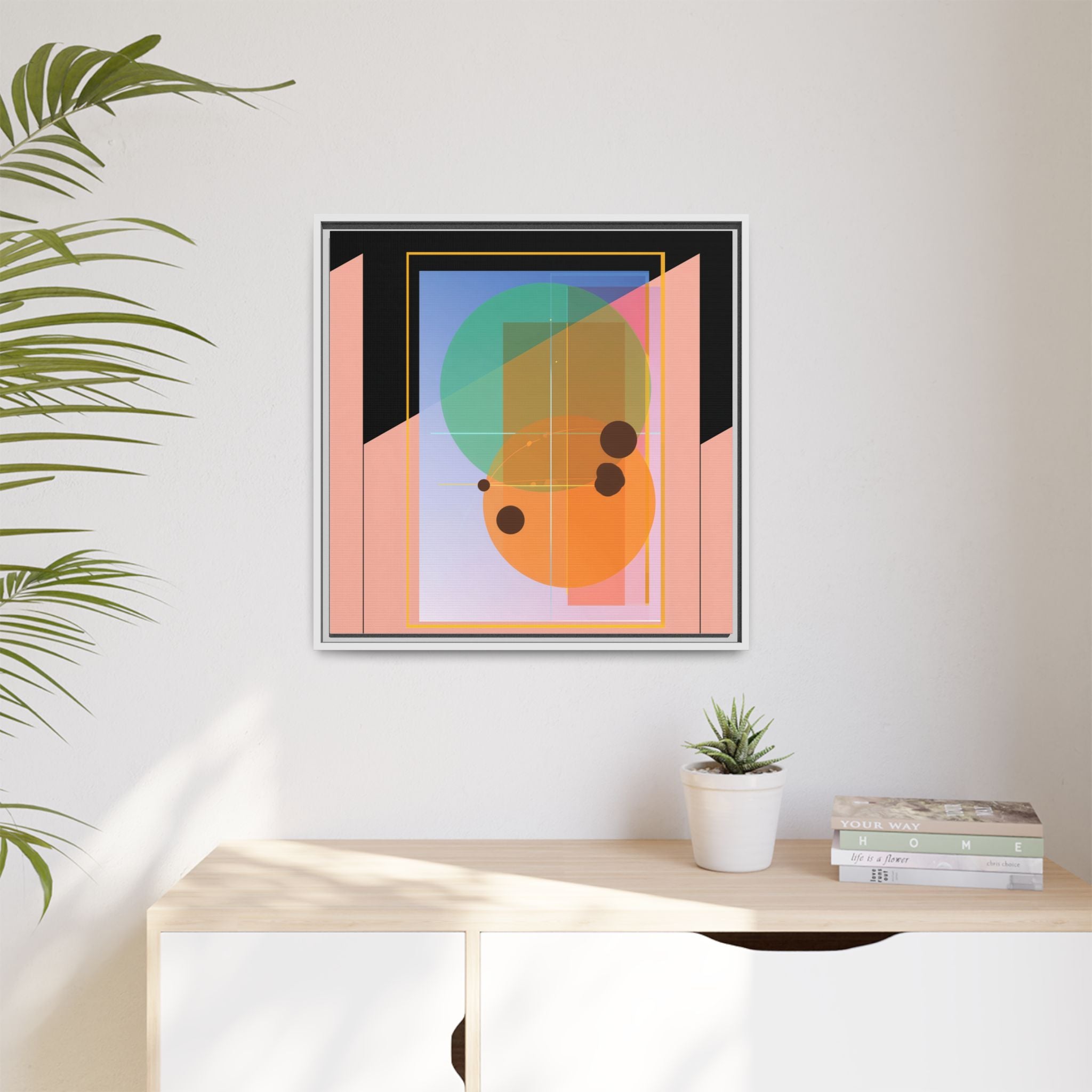 Geometric Harmony: Abstract Composition, Overlapping Shapes, Precision Design   |   Custom Orders Accepted