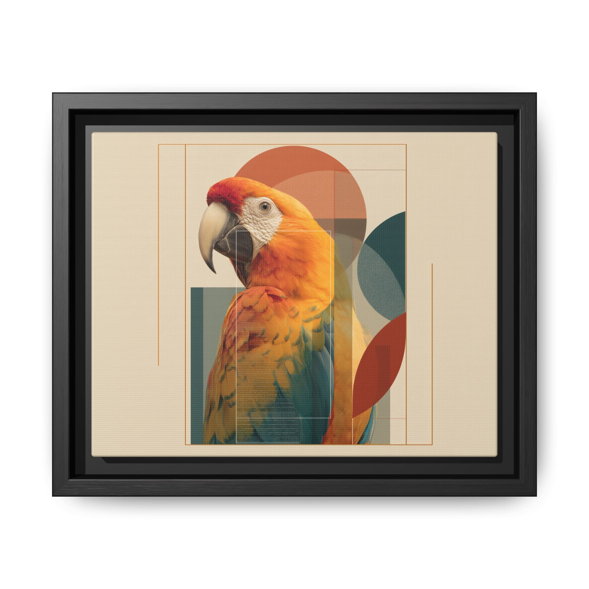 Macaw Geometry: Vibrant Avian Portrait, Modernist Graphic Design   |  Personalized & Custom Orders Available