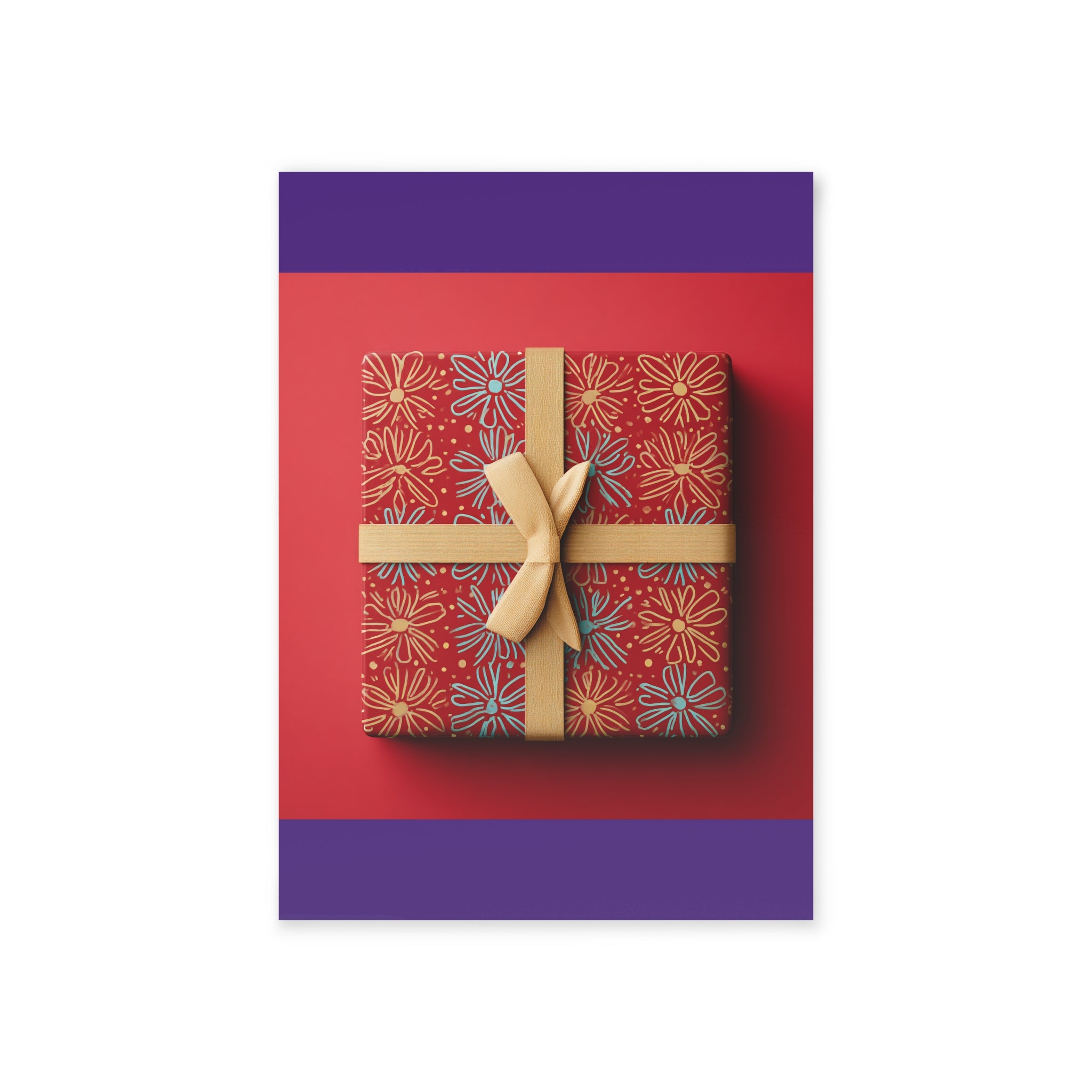 Two-Sided Holiday Cards with Classy Present Design, Perfect for Christmas Greetings, Festive Seasonal Wishes, Unique Christmas Gift