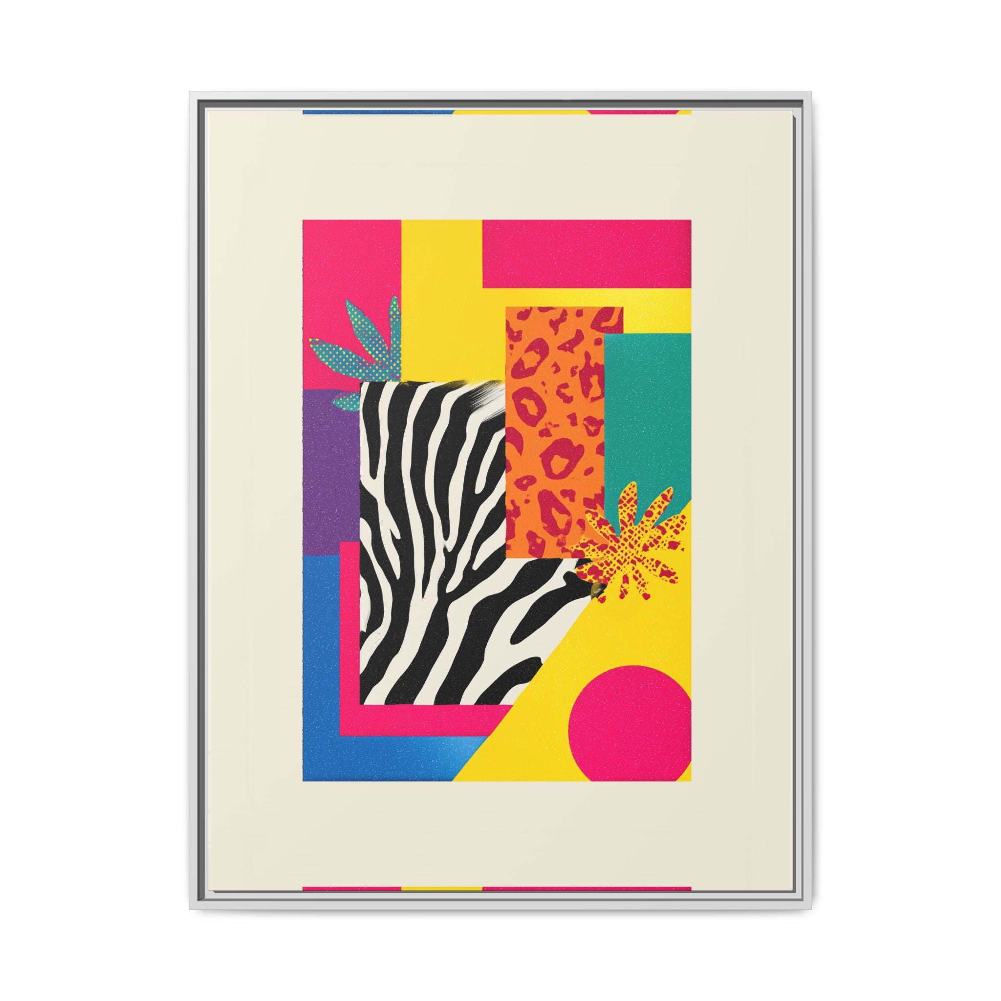 Zebra Stripes & Leopard Spots: 80s Pop Art Design, Memphis Style Graphic, Geometric Color Block Pattern   |   Custom Orders Accepted