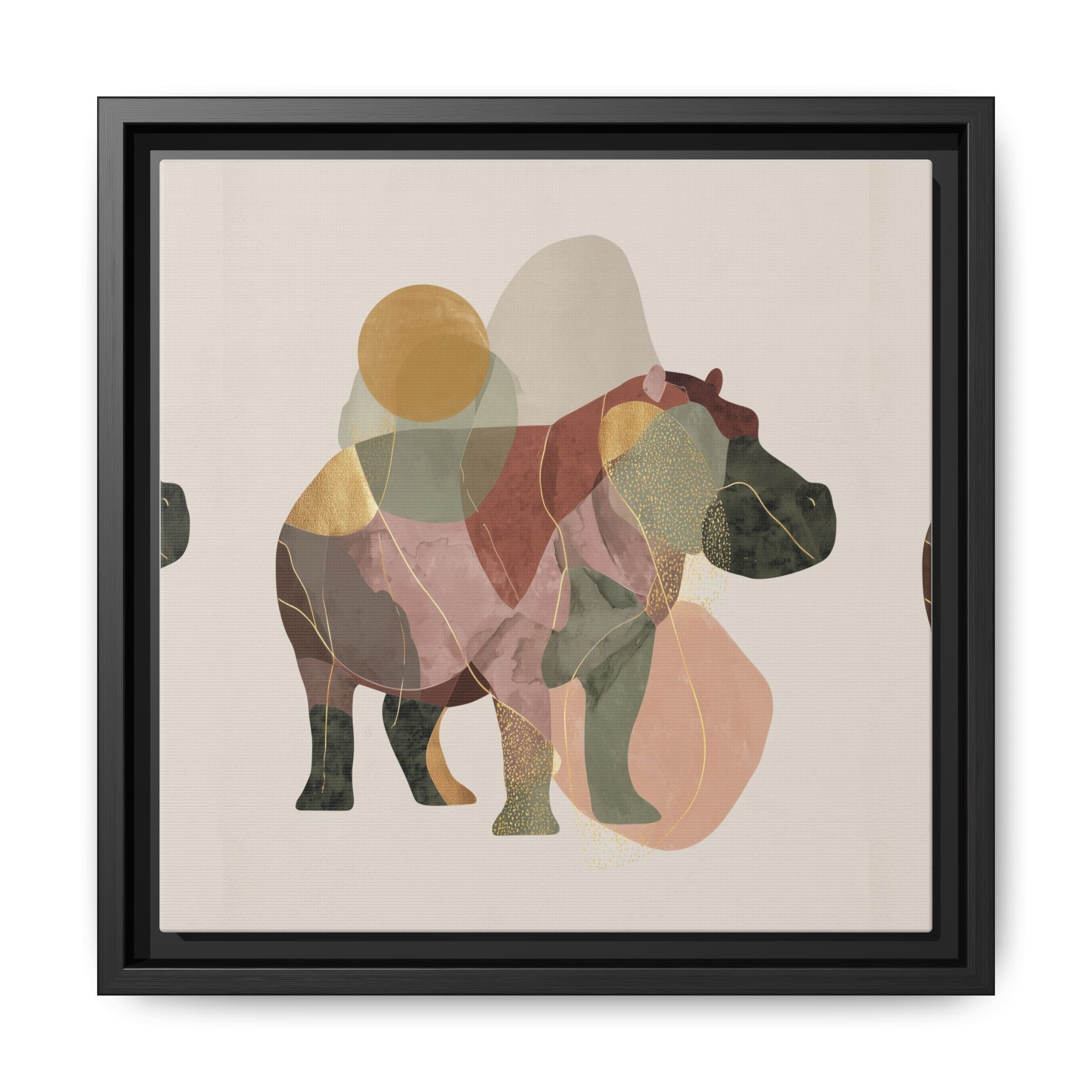 Geometric Harmony: Abstract Hippo Silhouette, Modern Minimalist Animal Art   |    Custom Orders Available