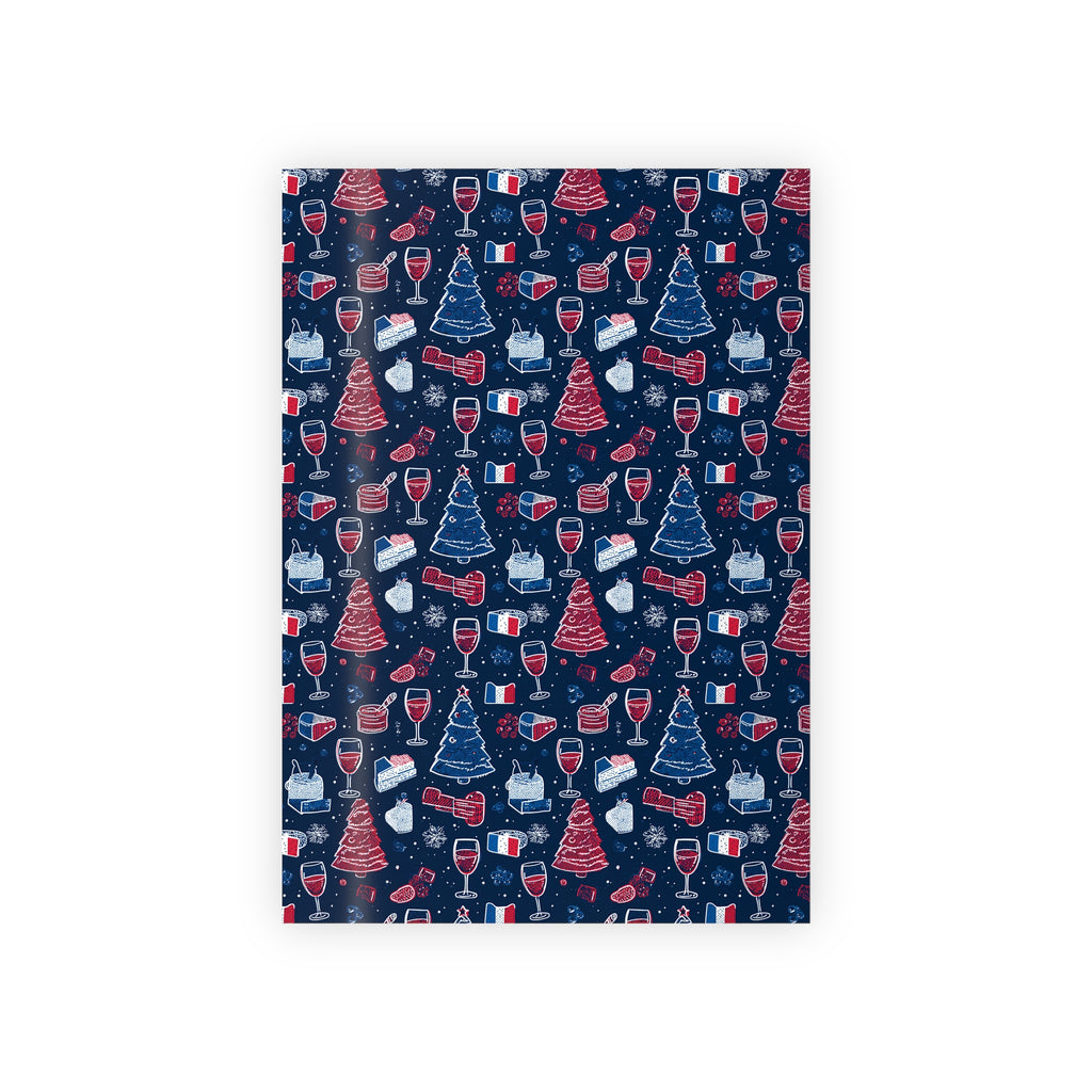 Wrapping Paper Rolls, French Themed Christmas Gift Wrap, Wine and Cheese Design, Holiday Wrap, Christmas Present Wrap, Holiday Paper, French