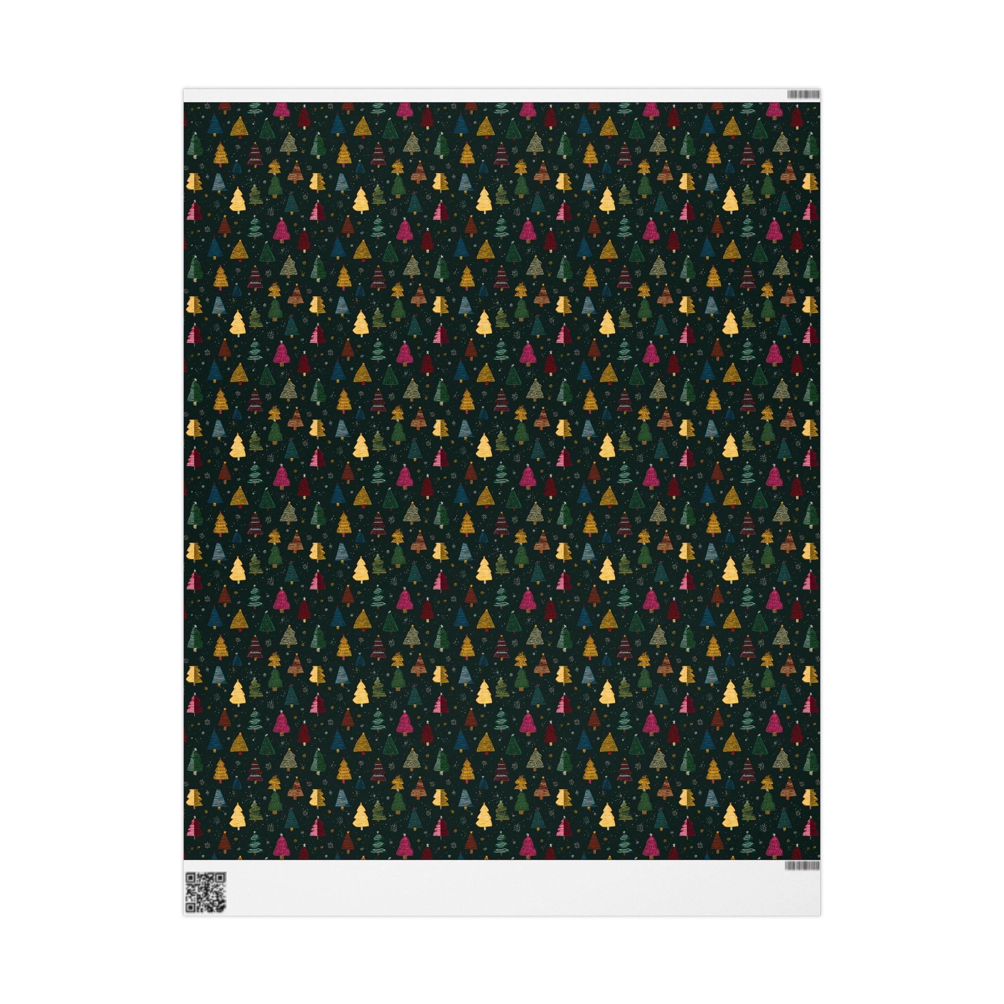 Christmas Tree Pattern Wrapping Paper — Festive Dark Green Holiday Gift Wrap