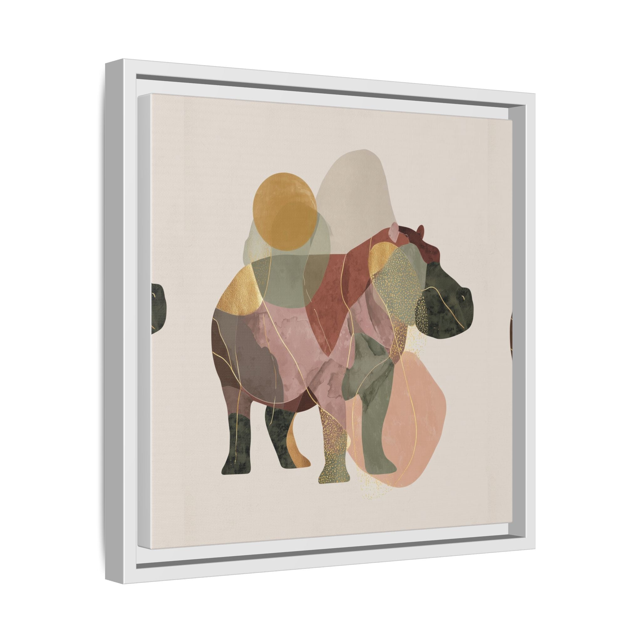 Fragmented Hippopotamus: Geometric Abstract Art, Minimalist Animal Portrait   |  Personalized & Custom Orders Available