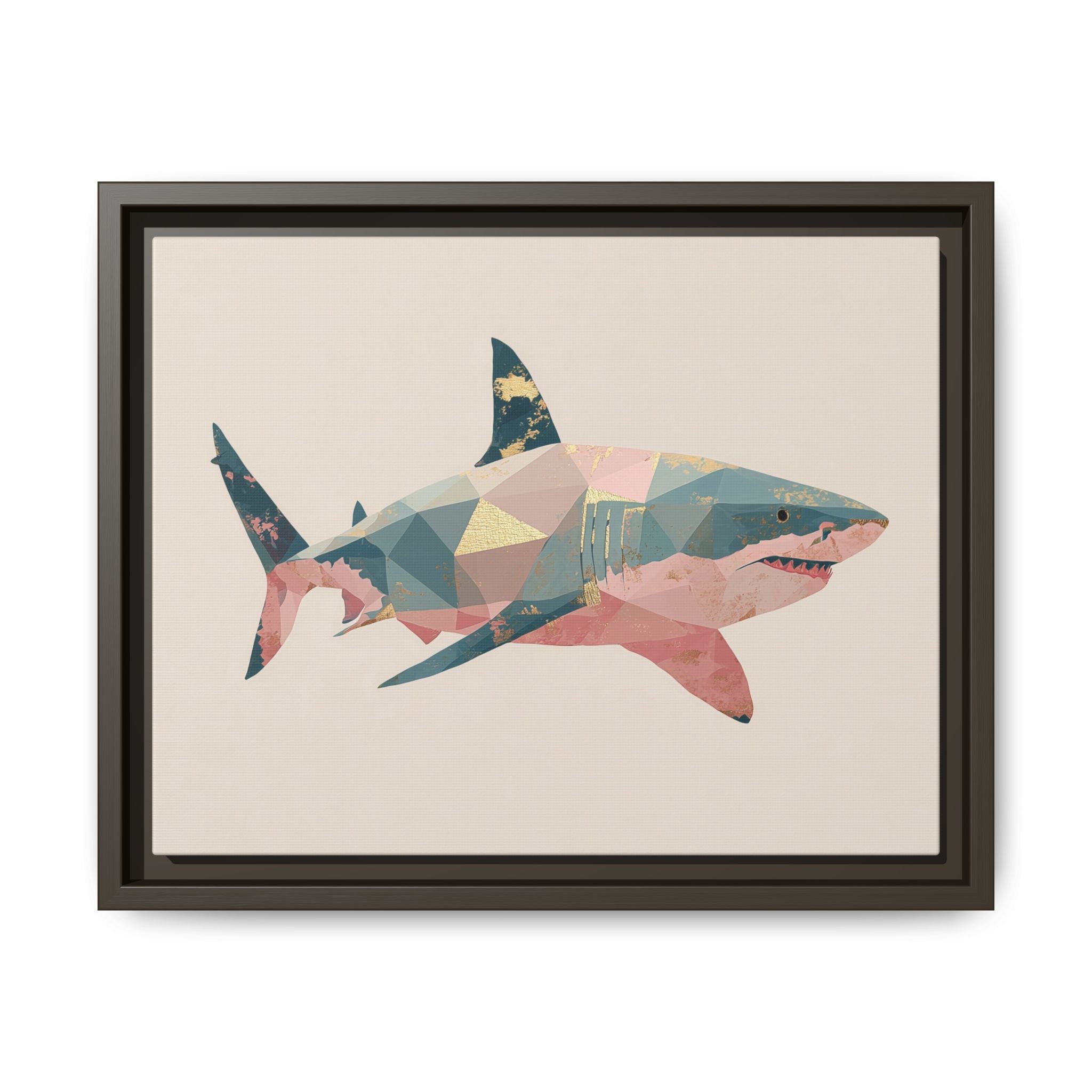 Geometric Shark Spectrum: Polygonal Marine Predator, Abstract Metallic Design   |  Personalized & Custom Orders Available
