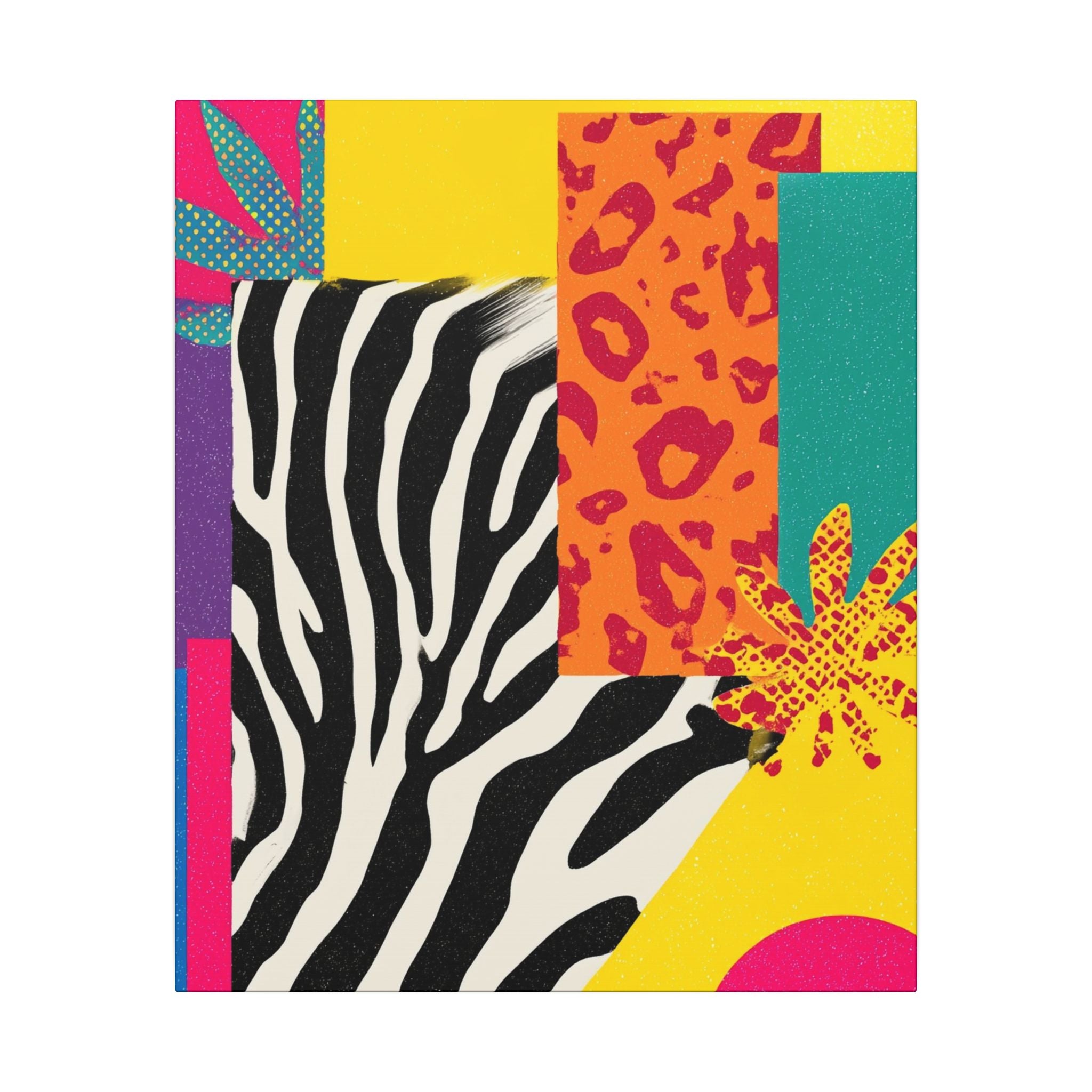 Copy of Pop Geometry: Zebra Leopard Fusion, Geometric Color Block, Modern Abstract Design   |   Custom Orders Accepted