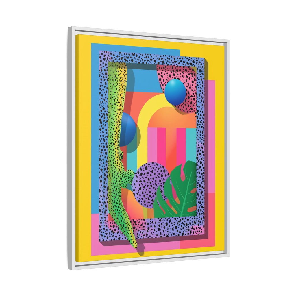 Geometric Rhythms: Abstract Layers of Color, Dimensional Shapes and Tropical Elements, Vibrant Modern Art Composition   |   Custom Orders