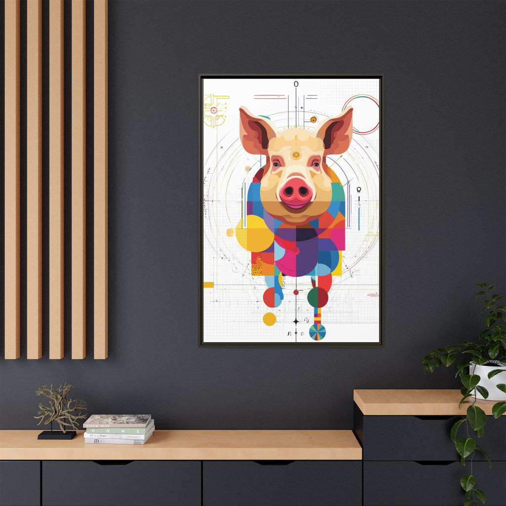 Geometric Pig: Digital Cubist Portrait, Mathematical Animal Abstraction   |    Custom Orders Available