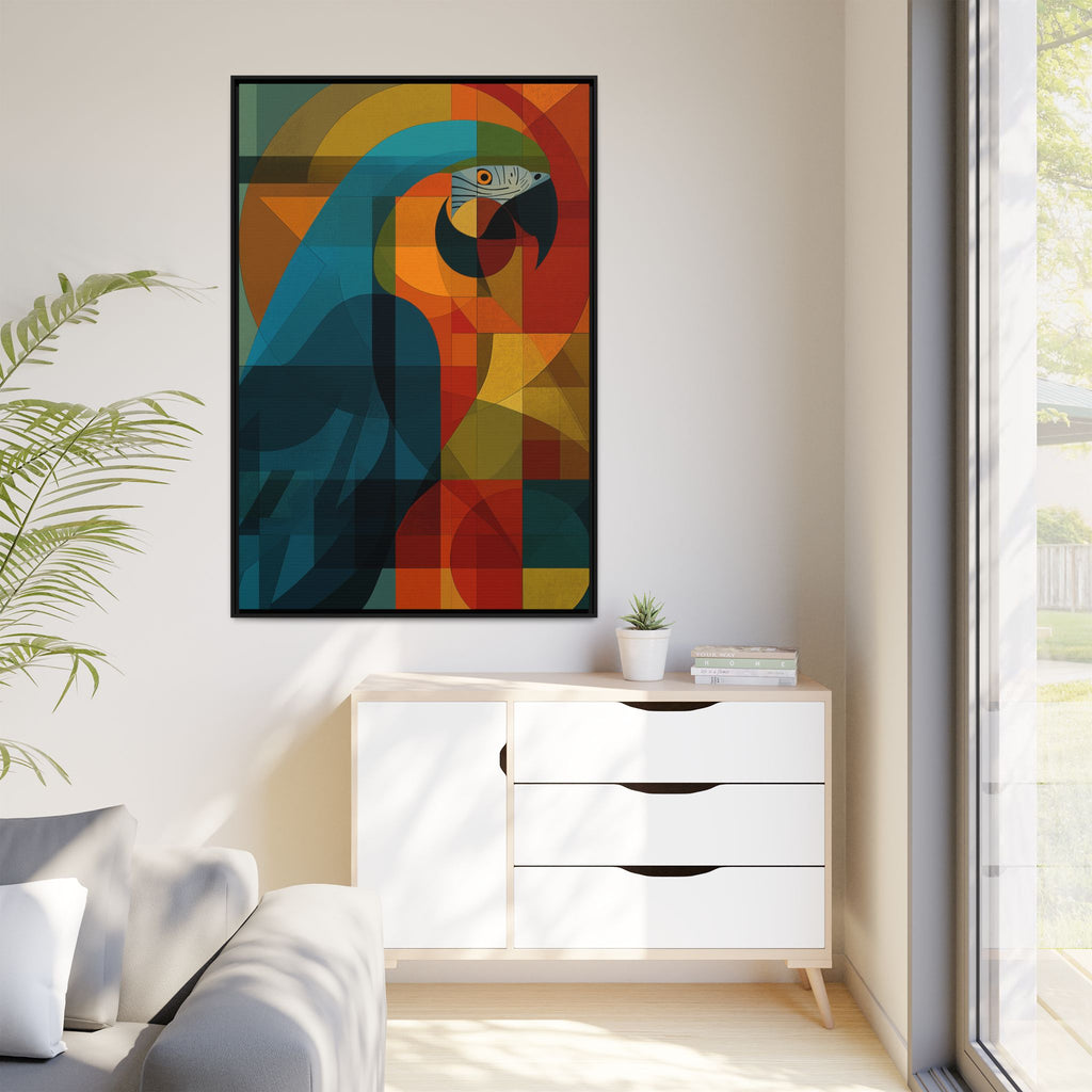 Prismatic Parrot Framed Print : Cubist Digital Geometry, Modernist Color Fragmentation   |  Personalized & Custom Orders Available