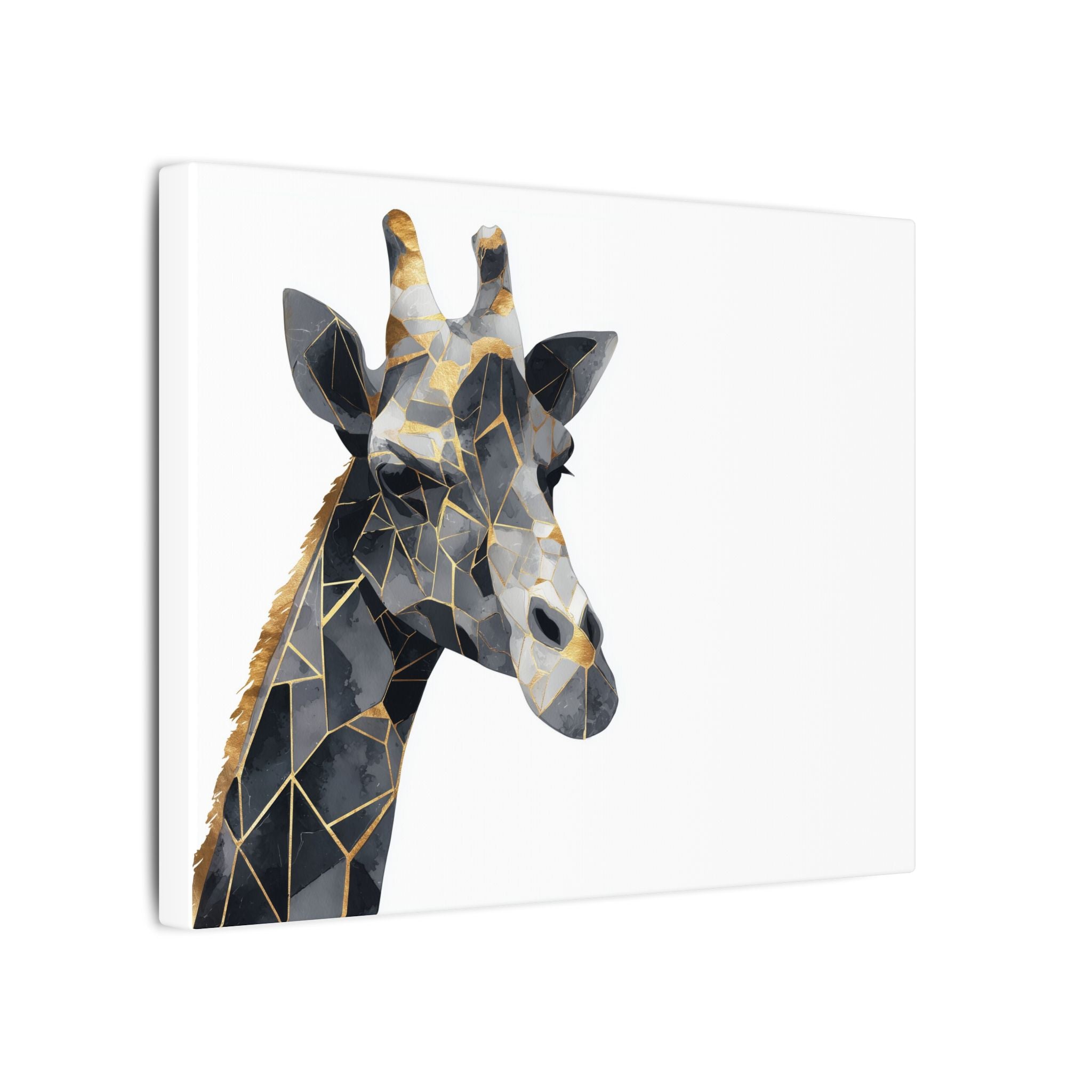 Fractured Majesty: Geometric Giraffe Portrait, Metallic Mosaic Art, Modern Animal Abstract Design   |  Personalized & Custom Orders